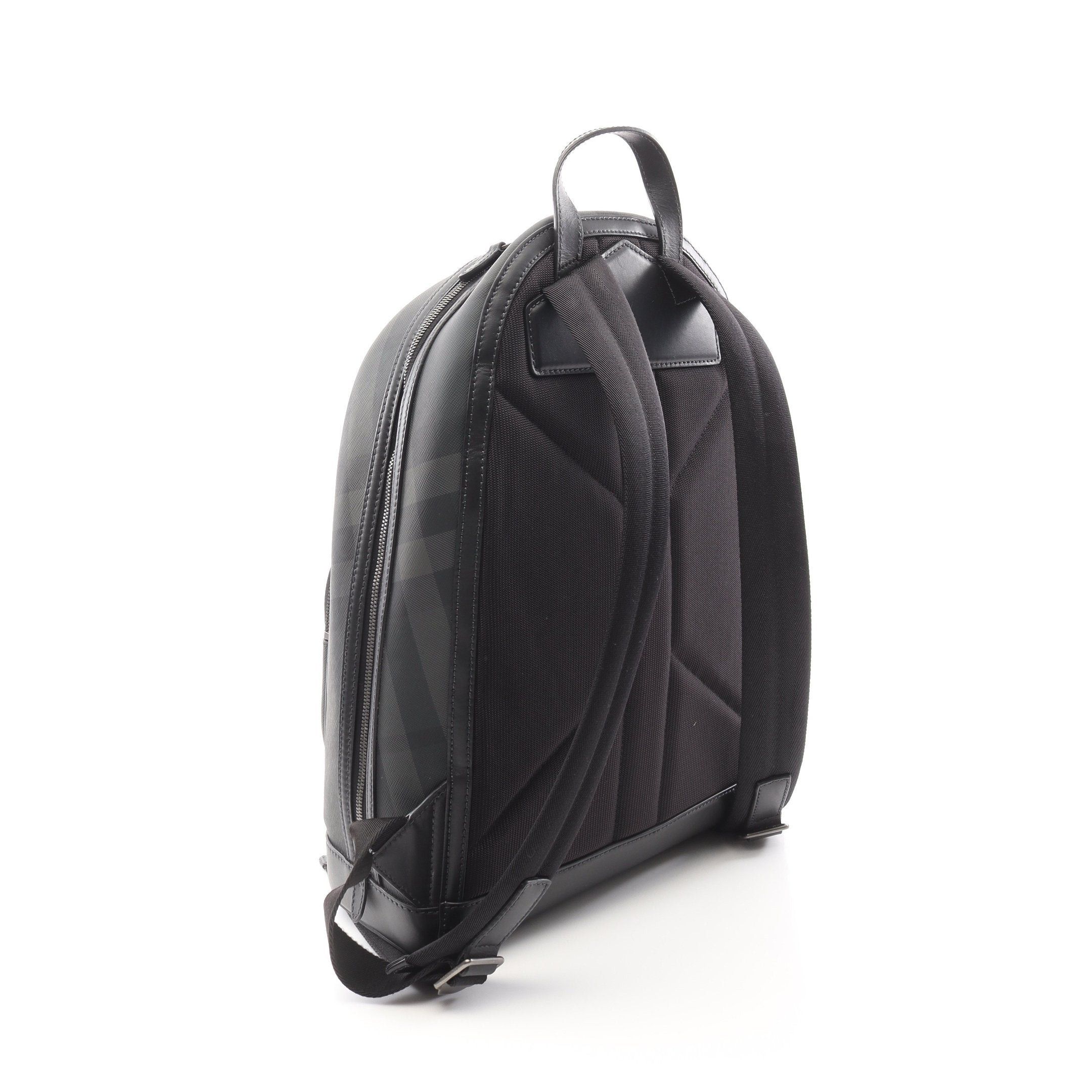 Burberry Burberry Backpack Rucksack Check Leather Gray Black Size ONE SIZE - 2 Thumbnail