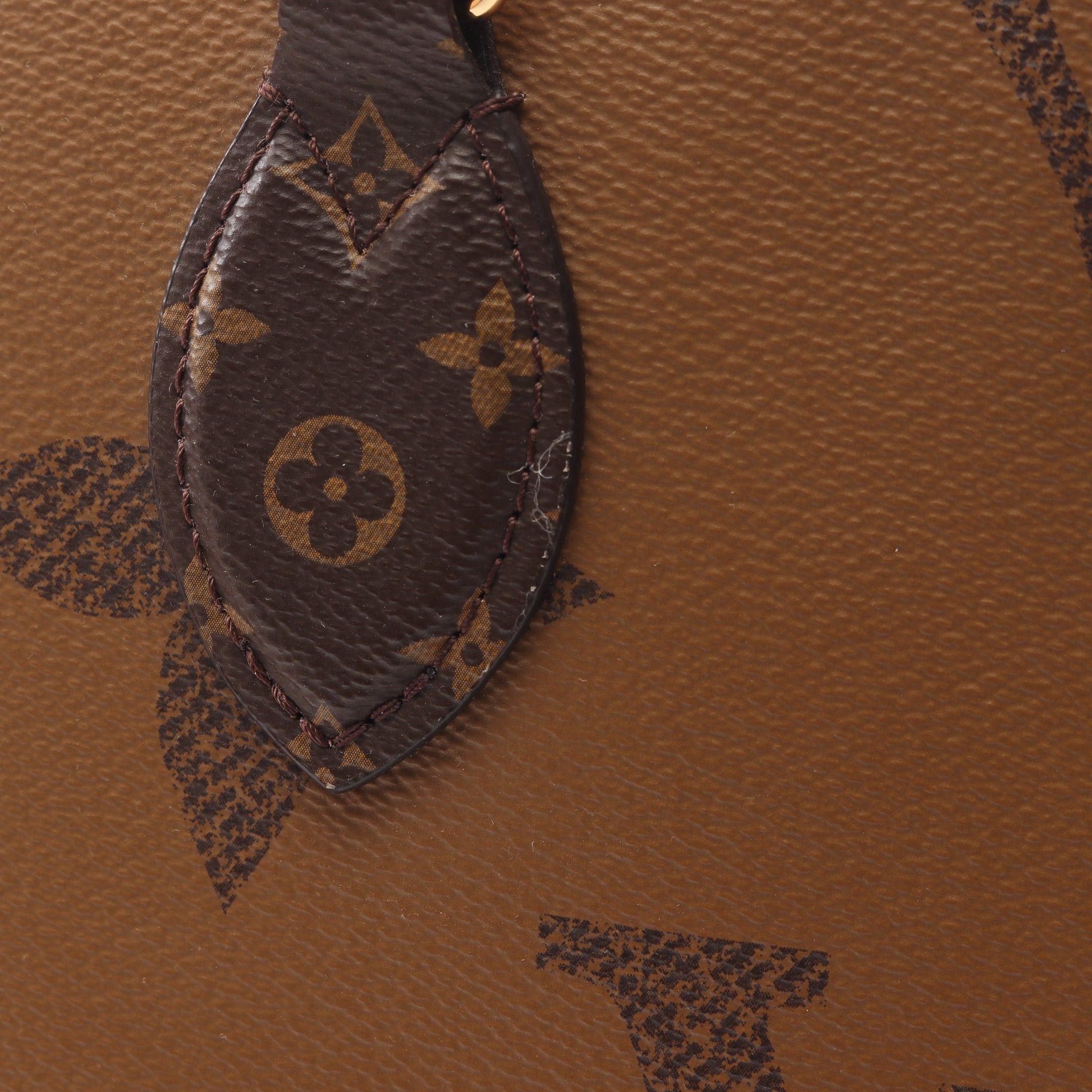 Louis Vuitton Louis Vuitton On-The-Go Mm Monogram Giant Reverse Shoulder Bag Tote Leather Brown Beige Size ONE SIZE - 6 Thumbnail
