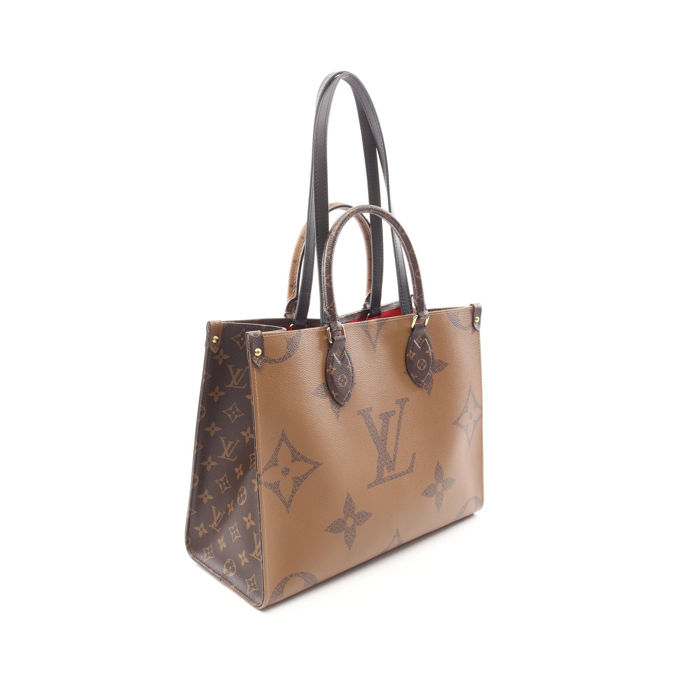 Louis Vuitton Louis Vuitton On-The-Go Mm Monogram Giant Reverse Shoulder Bag Tote Leather Brown Beige Size ONE SIZE - 2 Thumbnail