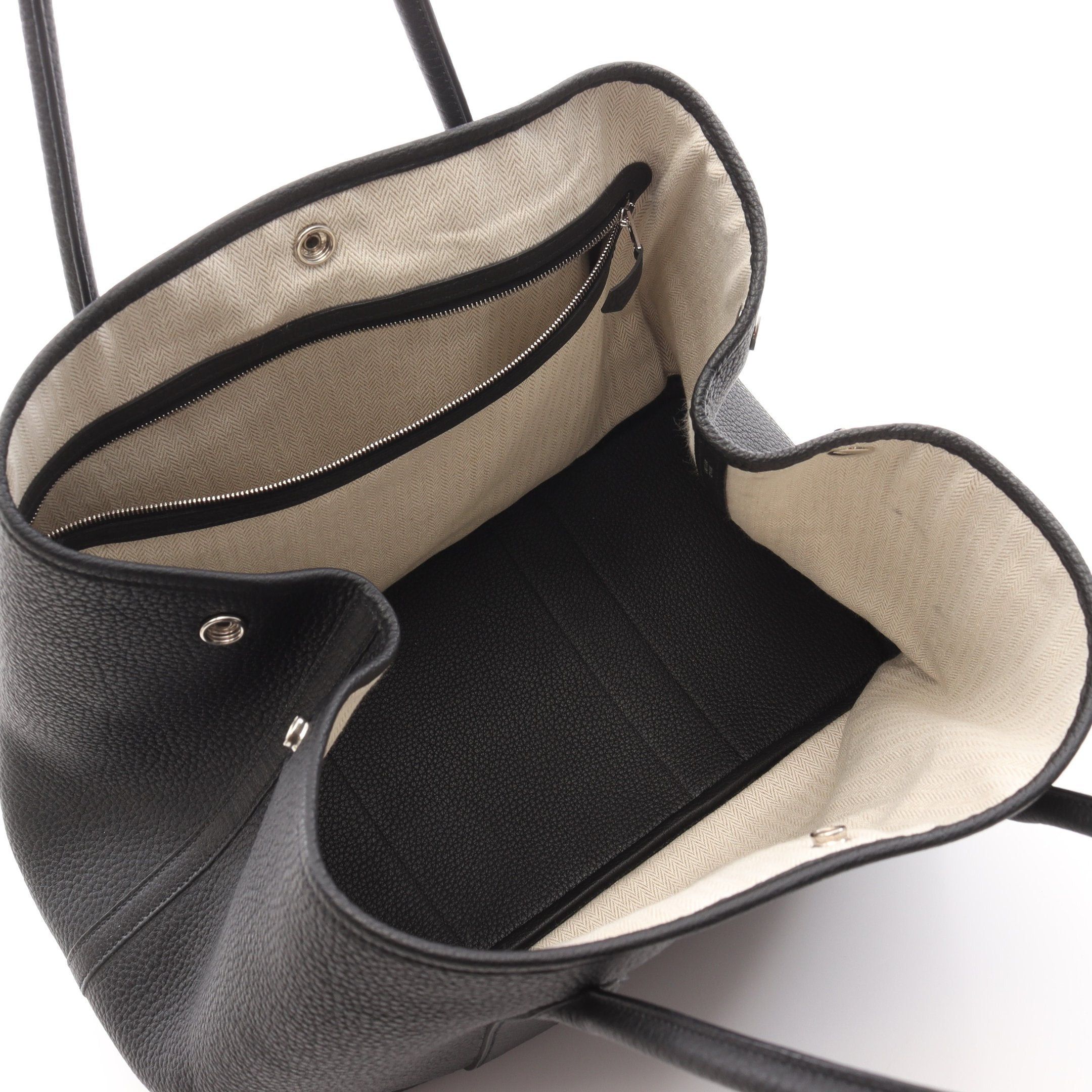 Hermes Hermes Garden Party Pm Handbag Tote Bag Negonda Leather Black Silver Hardware Y Stamp Size ONE SIZE - 3 Thumbnail