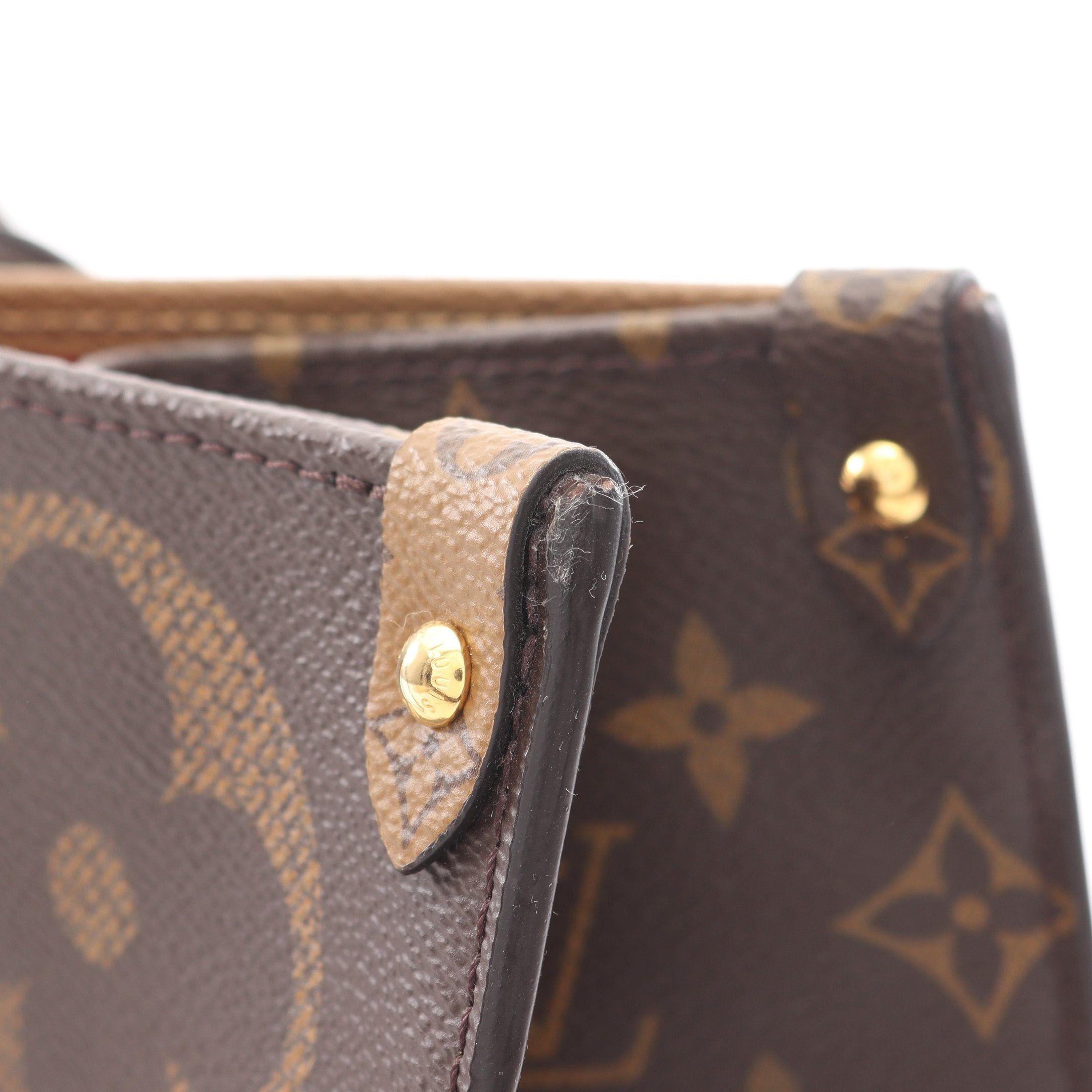 Louis Vuitton Louis Vuitton On-The-Go Gm Monogram Giant Reverse Shoulder Bag Tote Brown Beige Size ONE SIZE - 6 Thumbnail