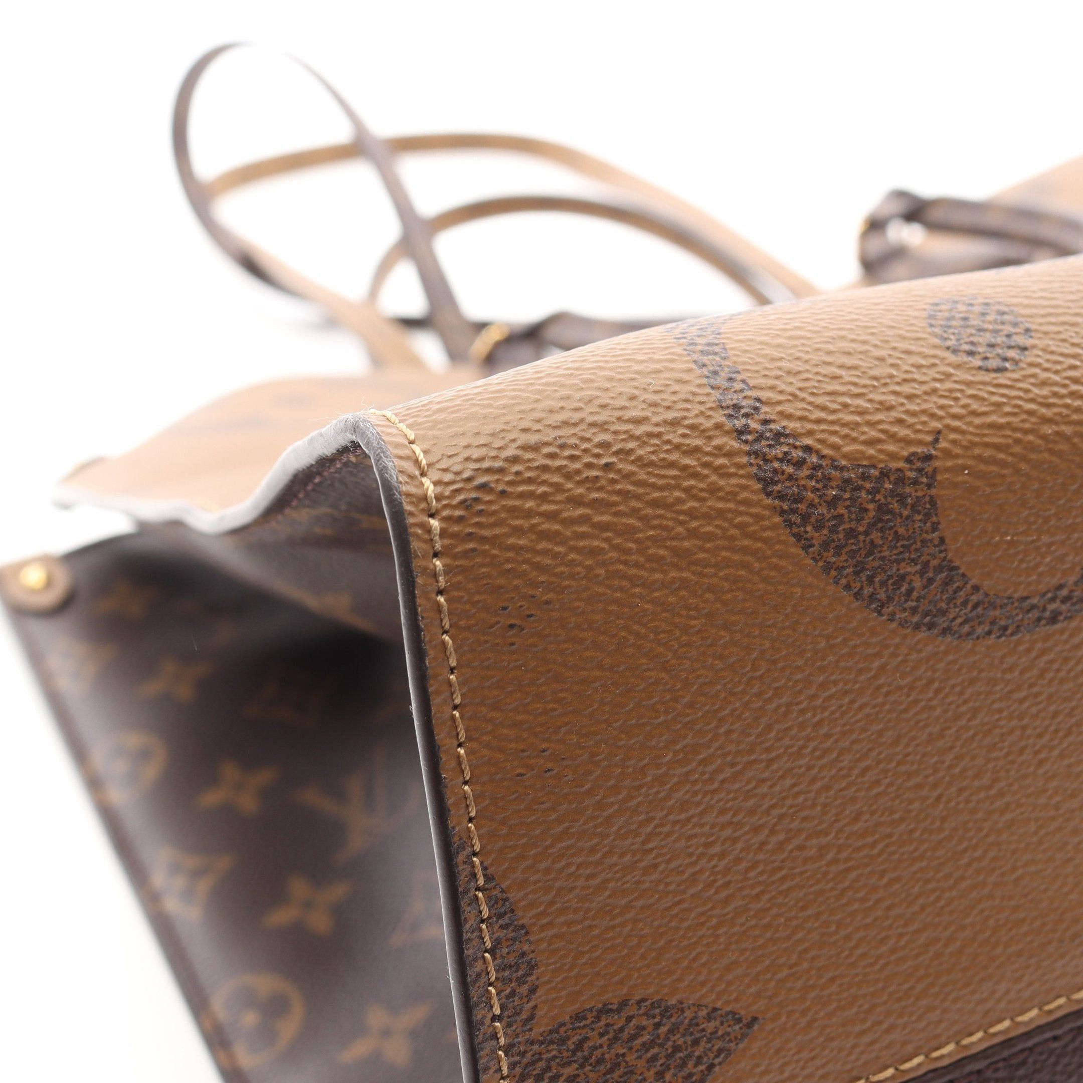 Louis Vuitton Louis Vuitton On-The-Go Gm Monogram Giant Reverse Shoulder Bag Tote Brown Beige Size ONE SIZE - 9 Thumbnail