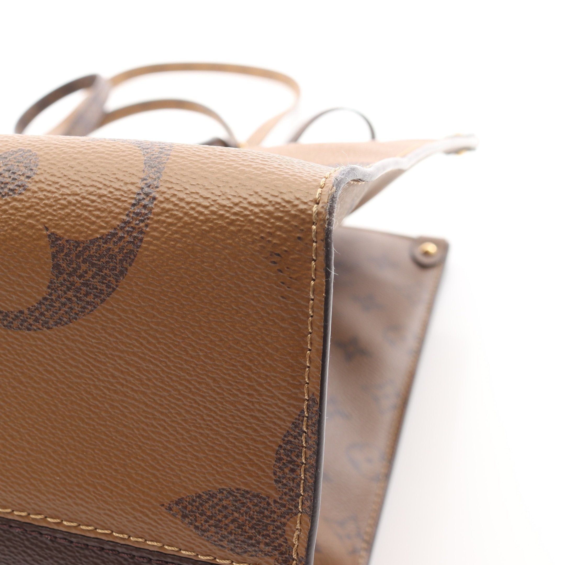 Louis Vuitton Louis Vuitton On-The-Go Gm Monogram Giant Reverse Shoulder Bag Tote Brown Beige Size ONE SIZE - 8 Thumbnail