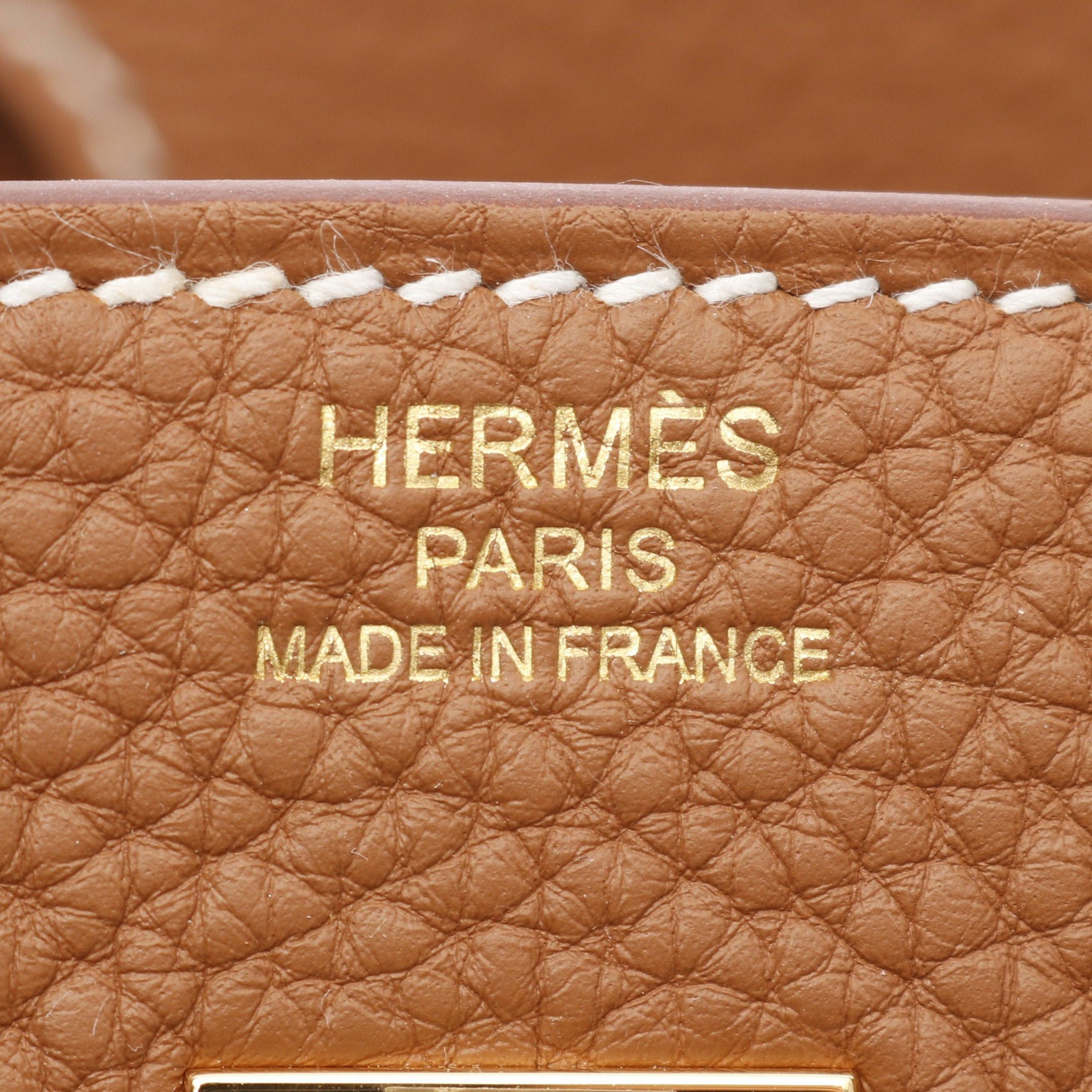 Hermes Hermes Birkin 25 Gold Handbag Togo Brown Hardware Double Engraved Size ONE SIZE - 4 Thumbnail