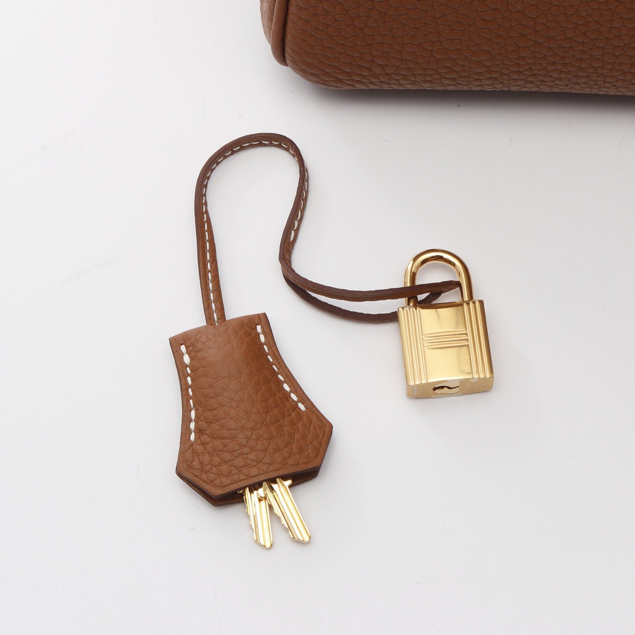 Hermes Hermes Birkin 25 Gold Handbag Togo Brown Hardware Double Engraved Size ONE SIZE - 6 Thumbnail