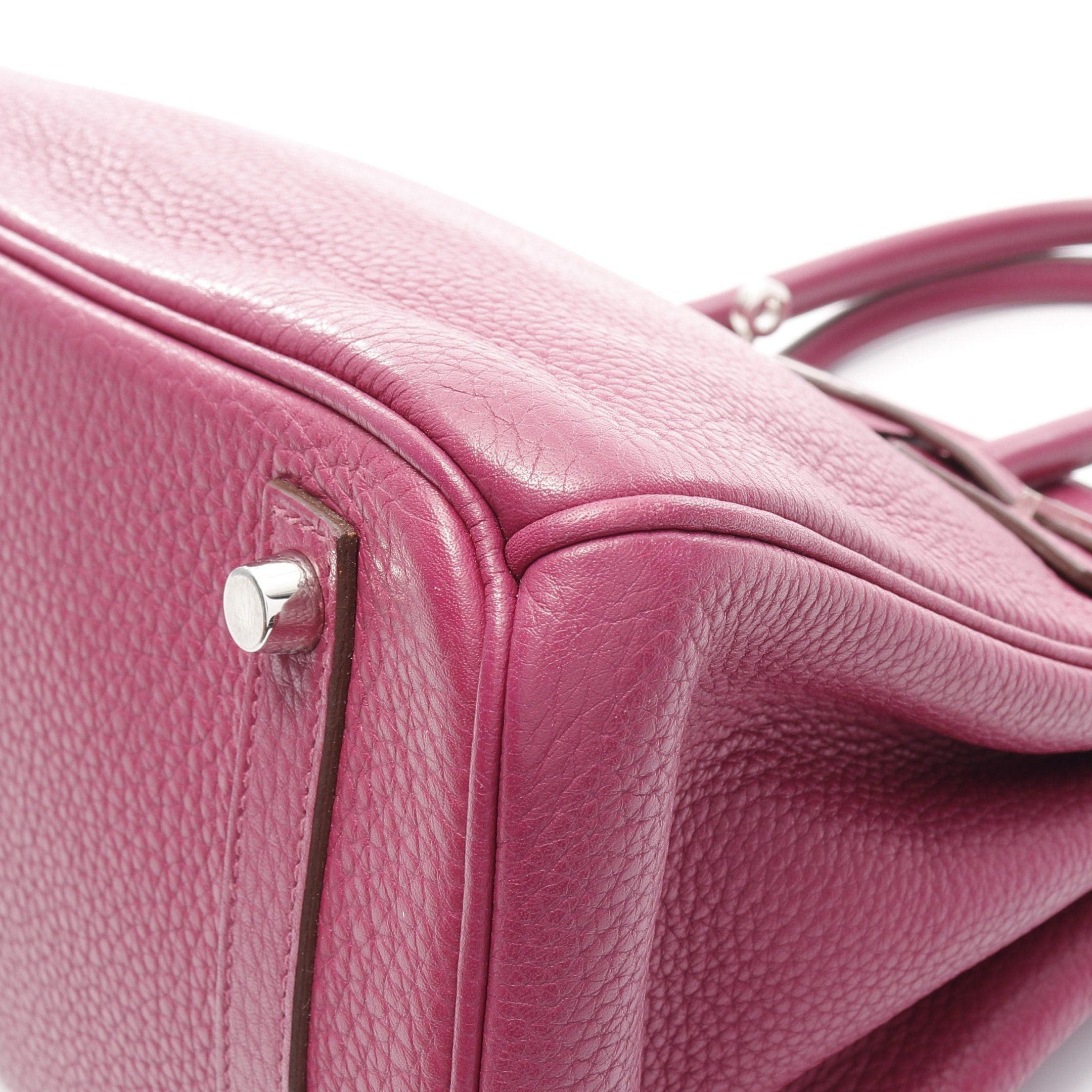 Hermes Hermes Birkin 30 Tosca Handbag Clemence Leather Pink Purple Silver Hardware Stamp Size ONE SIZE - 10 Thumbnail