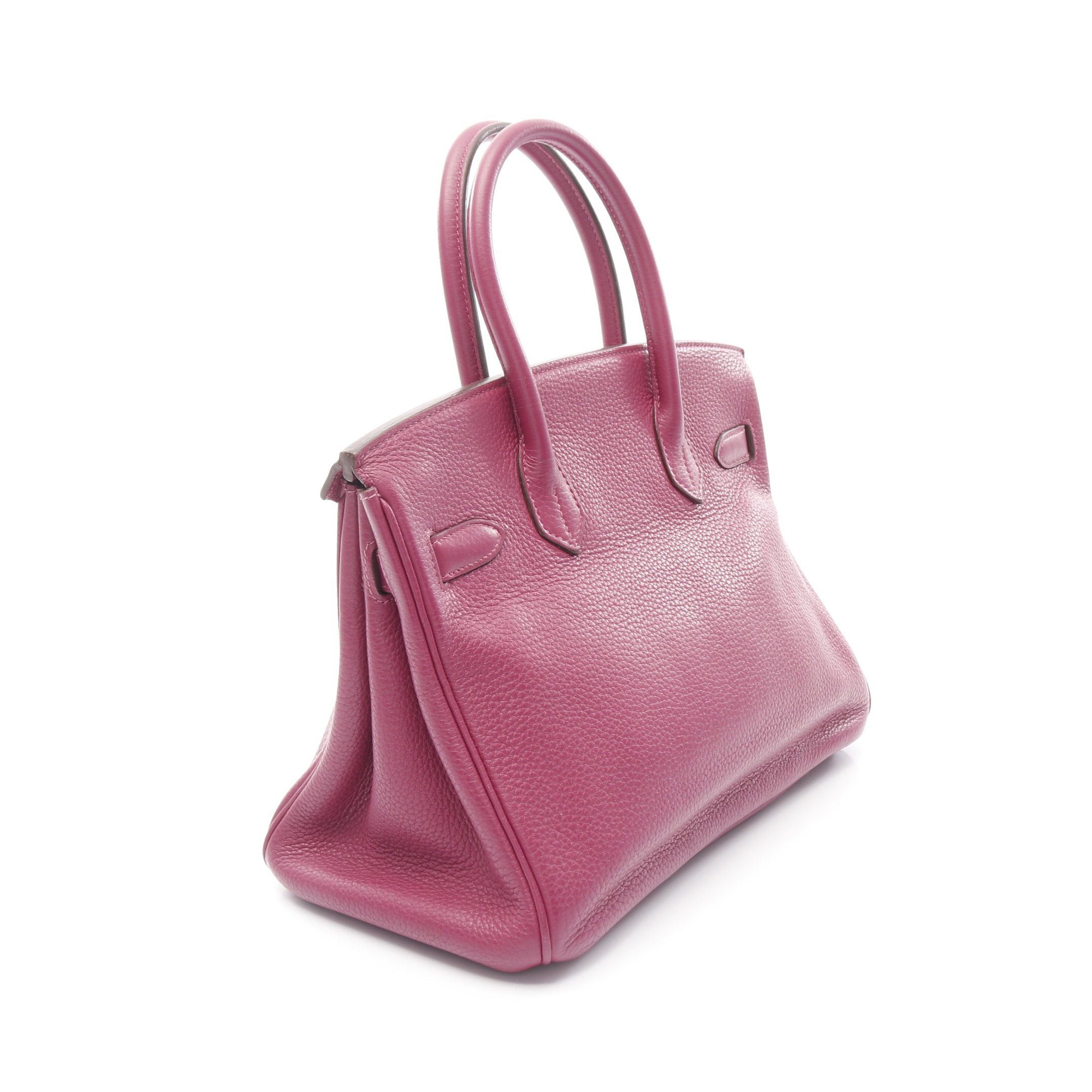Hermes Hermes Birkin 30 Tosca Handbag Clemence Leather Pink Purple Silver Hardware Stamp Size ONE SIZE - 2 Thumbnail