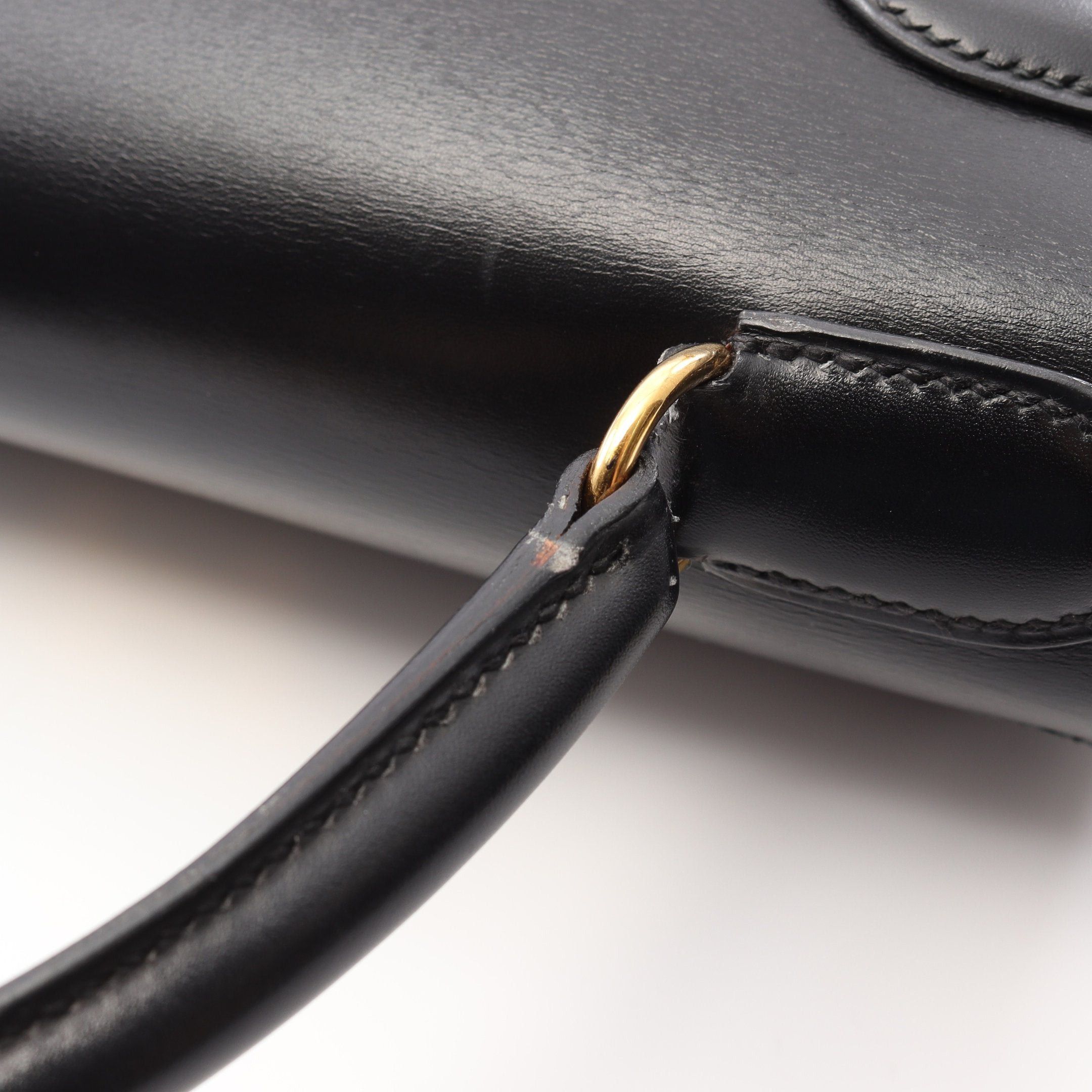 Hermes Hermes Kelly28 Handbag Box Calf Black Gold Hardware Outside Sewing ○V Stamp Size ONE SIZE - 14 Thumbnail