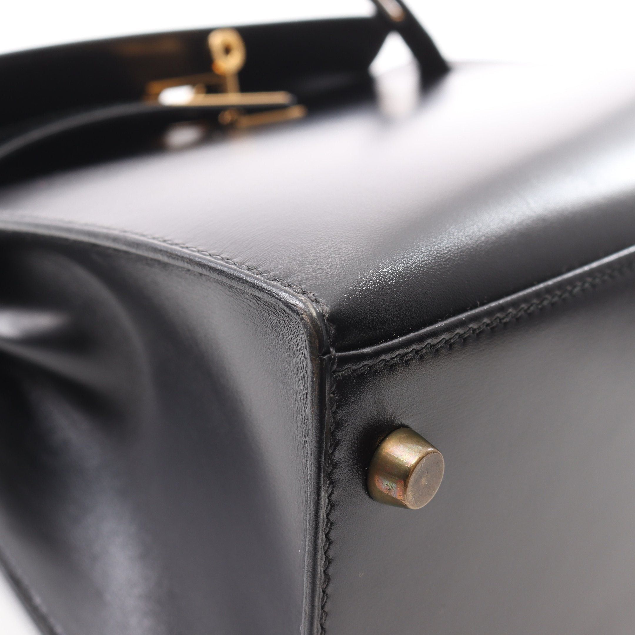 Hermes Hermes Kelly28 Handbag Box Calf Black Gold Hardware Outside Sewing ○V Stamp Size ONE SIZE - 11 Thumbnail