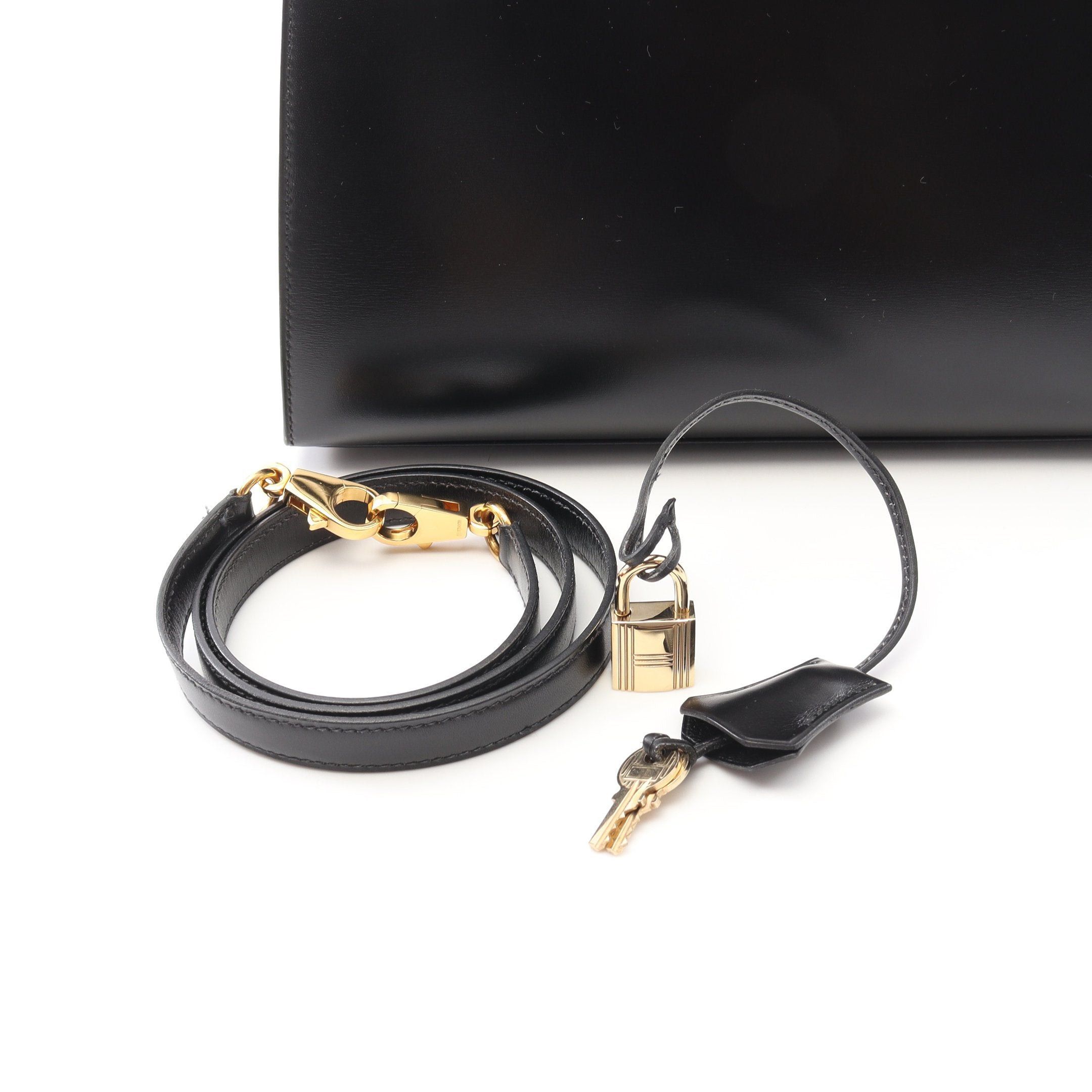 Hermes Hermes Kelly28 Handbag Box Calf Black Gold Hardware Outside Sewing ○V Stamp Size ONE SIZE - 6 Thumbnail