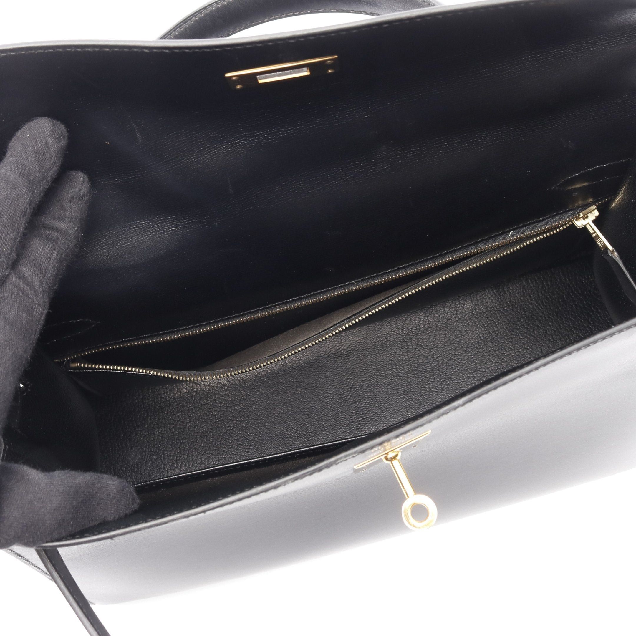 Hermes Hermes Kelly32 Handbag Box Calf Black Gold Hardware Outside Sewing ○ Z Stamp Size ONE SIZE - 3 Thumbnail