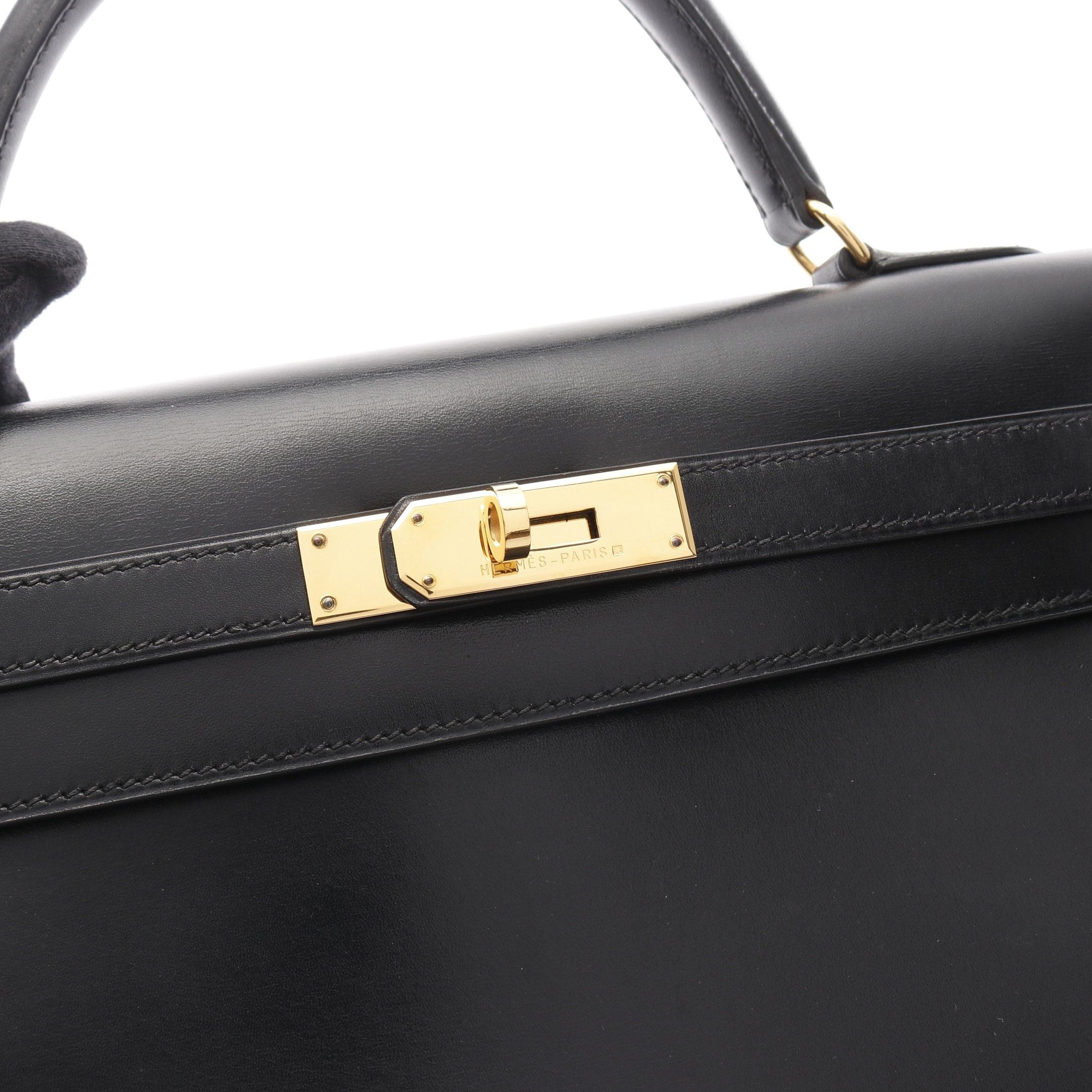 Hermes Hermes Kelly32 Handbag Box Calf Black Gold Hardware Outside Sewing ○ Z Stamp Size ONE SIZE - 11 Thumbnail