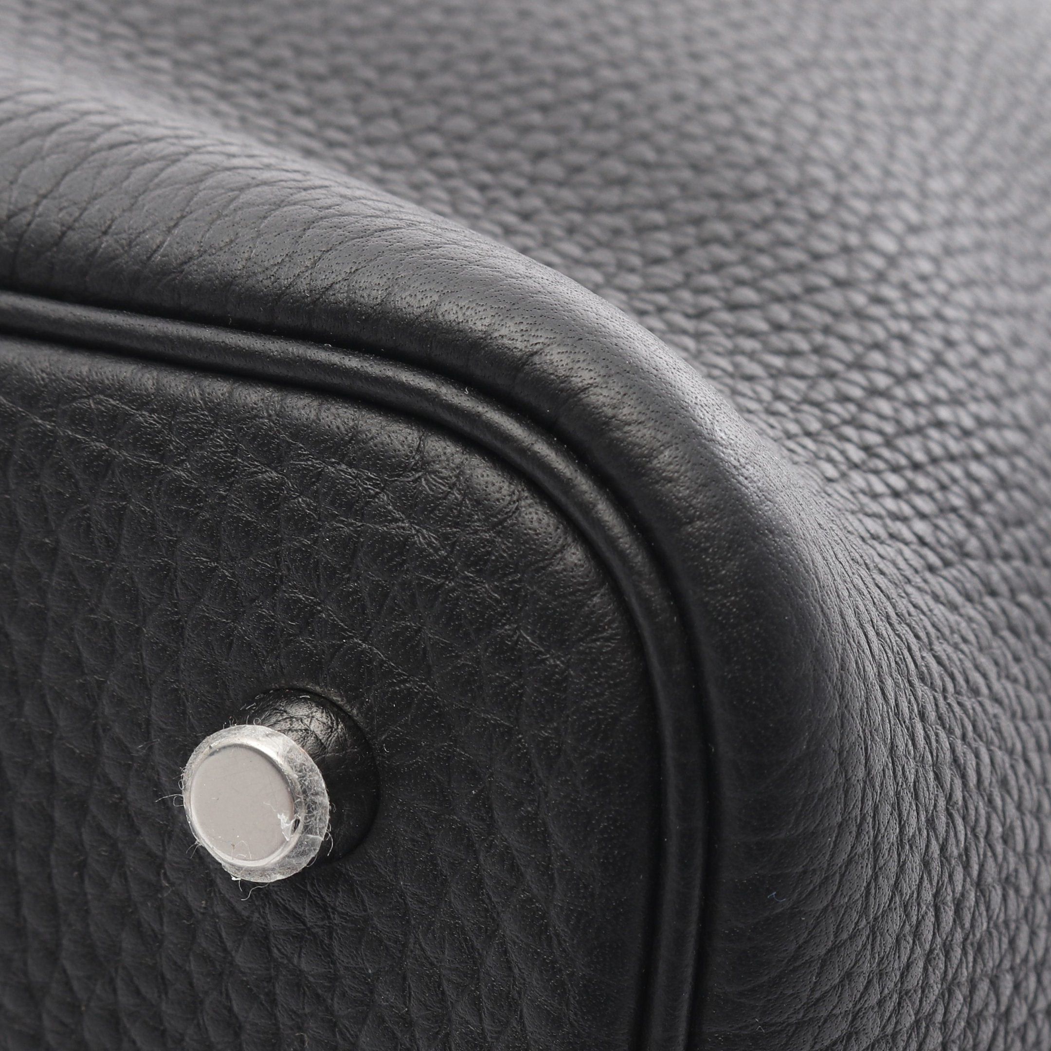 Hermes Hermes Picotan Mm Handbag Clemence Leather Black Silver Hardware Double Engraved Size ONE SIZE - 7 Thumbnail