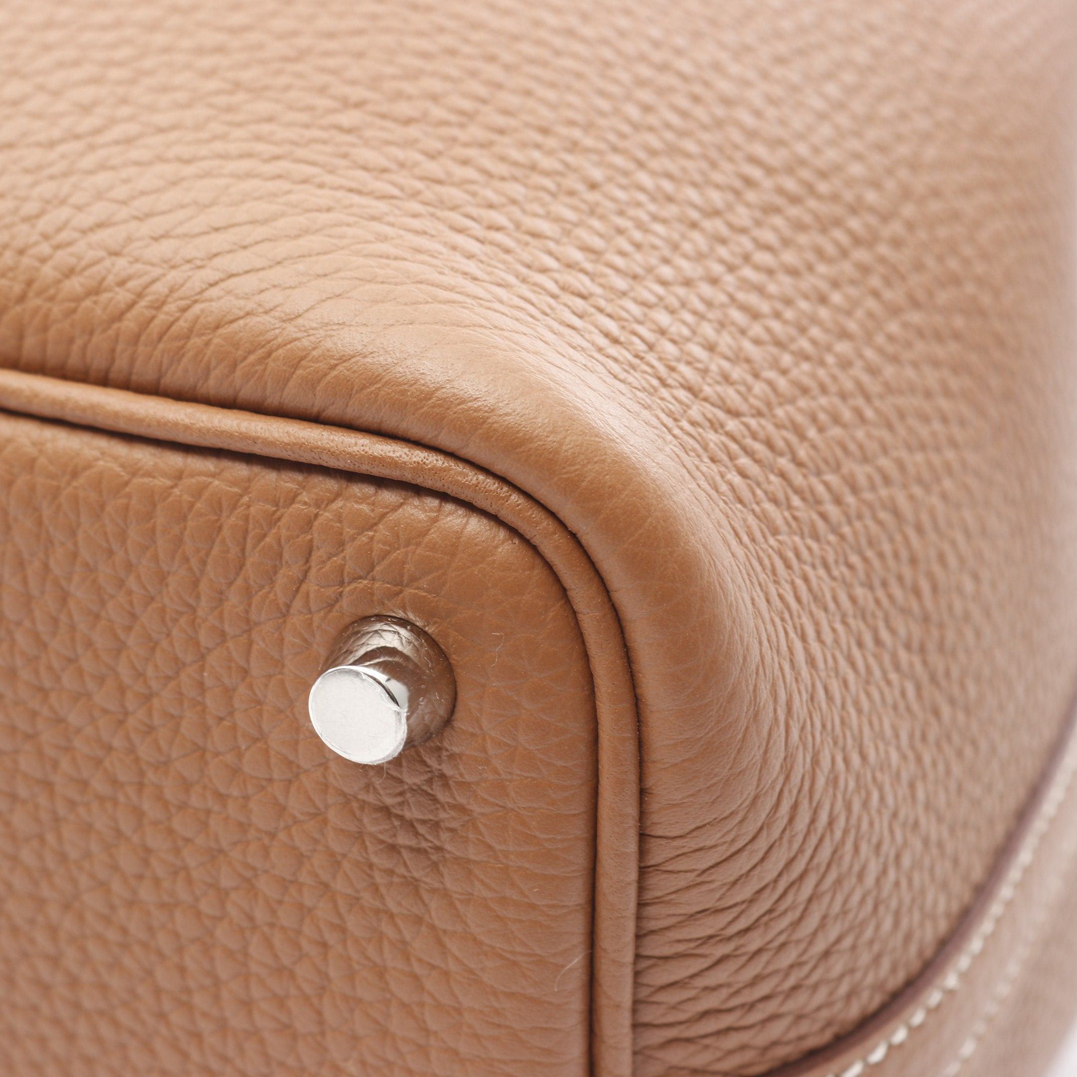Hermes Hermes Picotane Pm Gold Handbag Clemence Leather Brown Silver Hardware K Stamp Size ONE SIZE - 7 Thumbnail