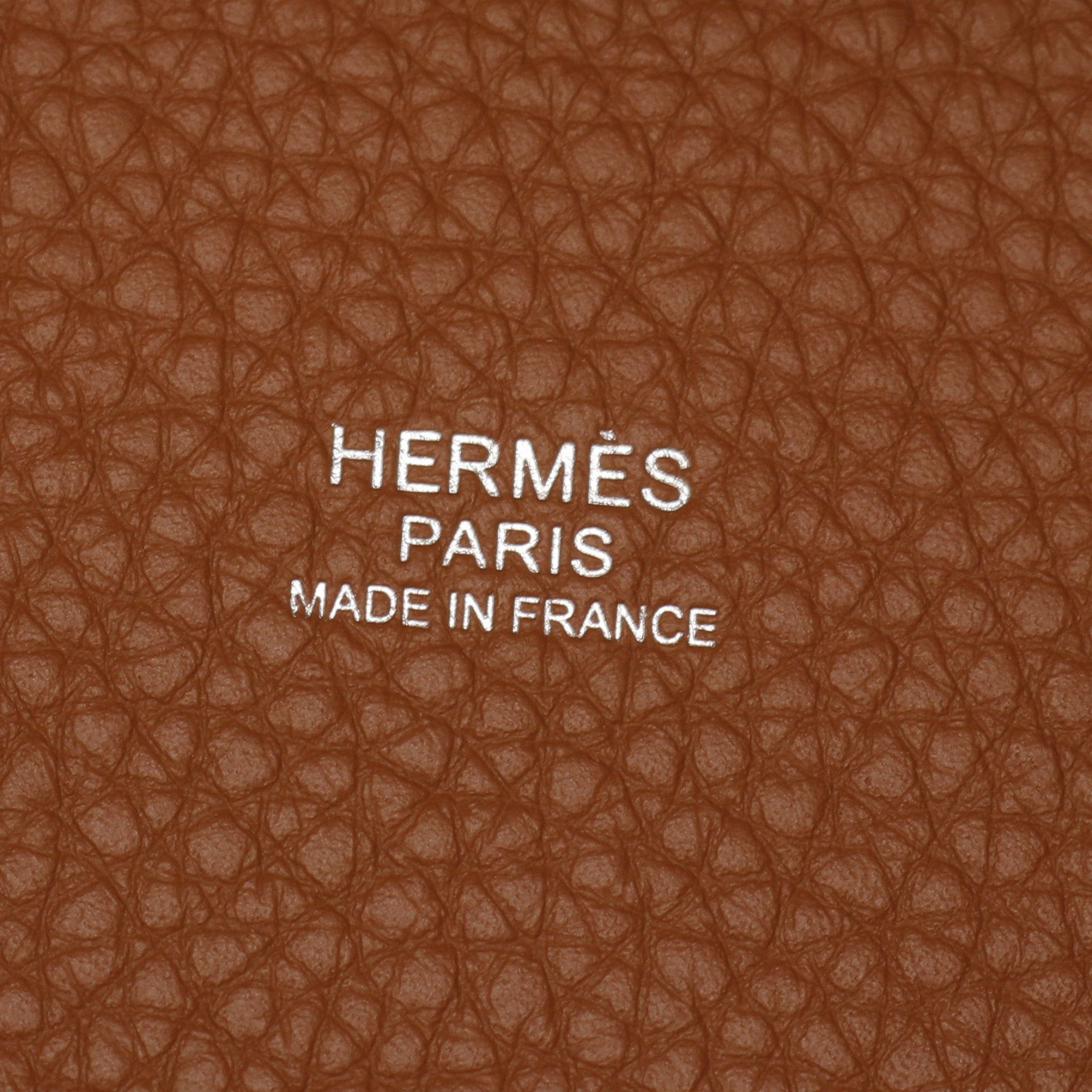 Hermes Hermes Picotane Pm Gold Handbag Clemence Leather Brown Silver Hardware K Stamp Size ONE SIZE - 4 Thumbnail