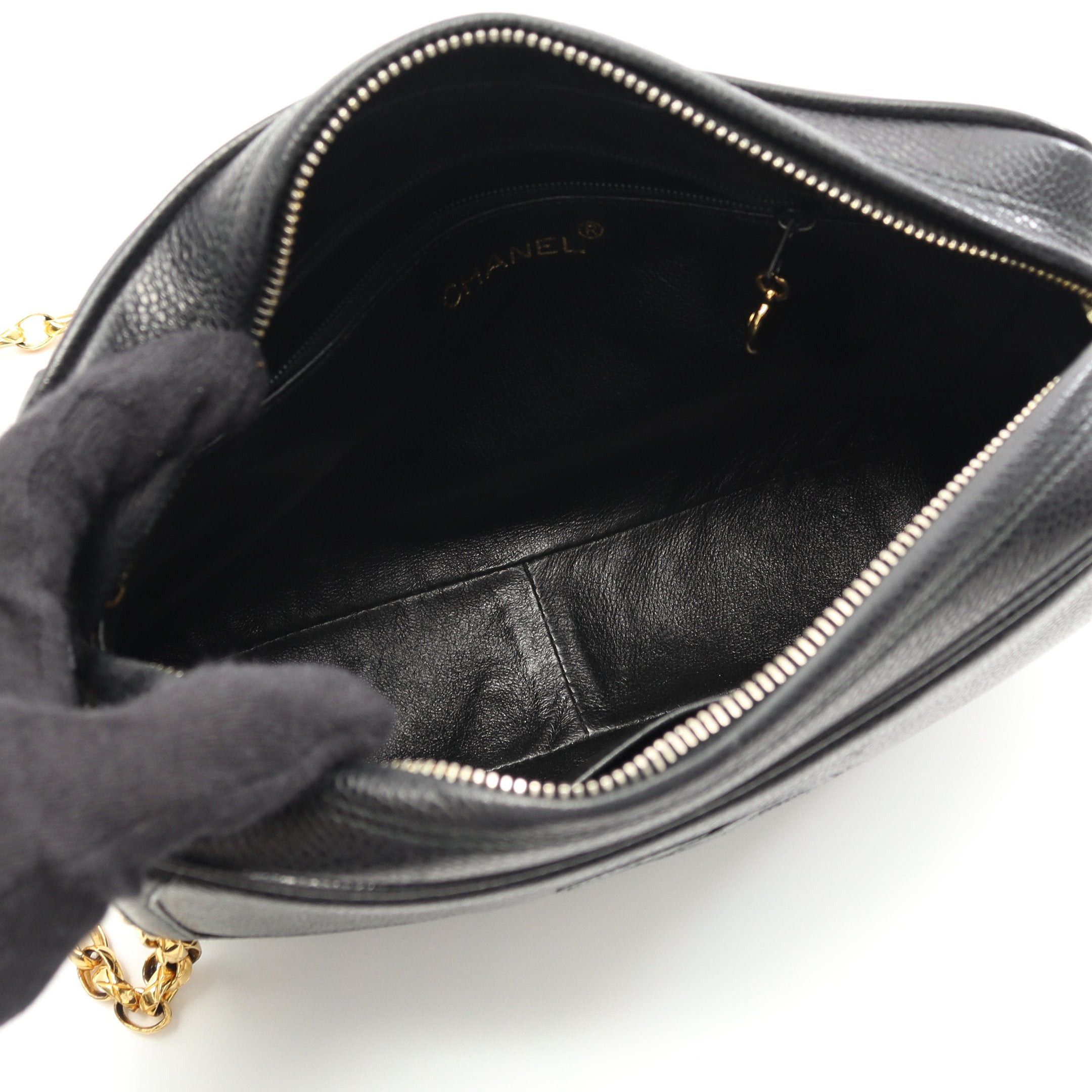 Chanel Chanel Coco Mark Chain Shoulder Bag Caviar Skin Black Gold Hardware Size ONE SIZE - 3 Thumbnail