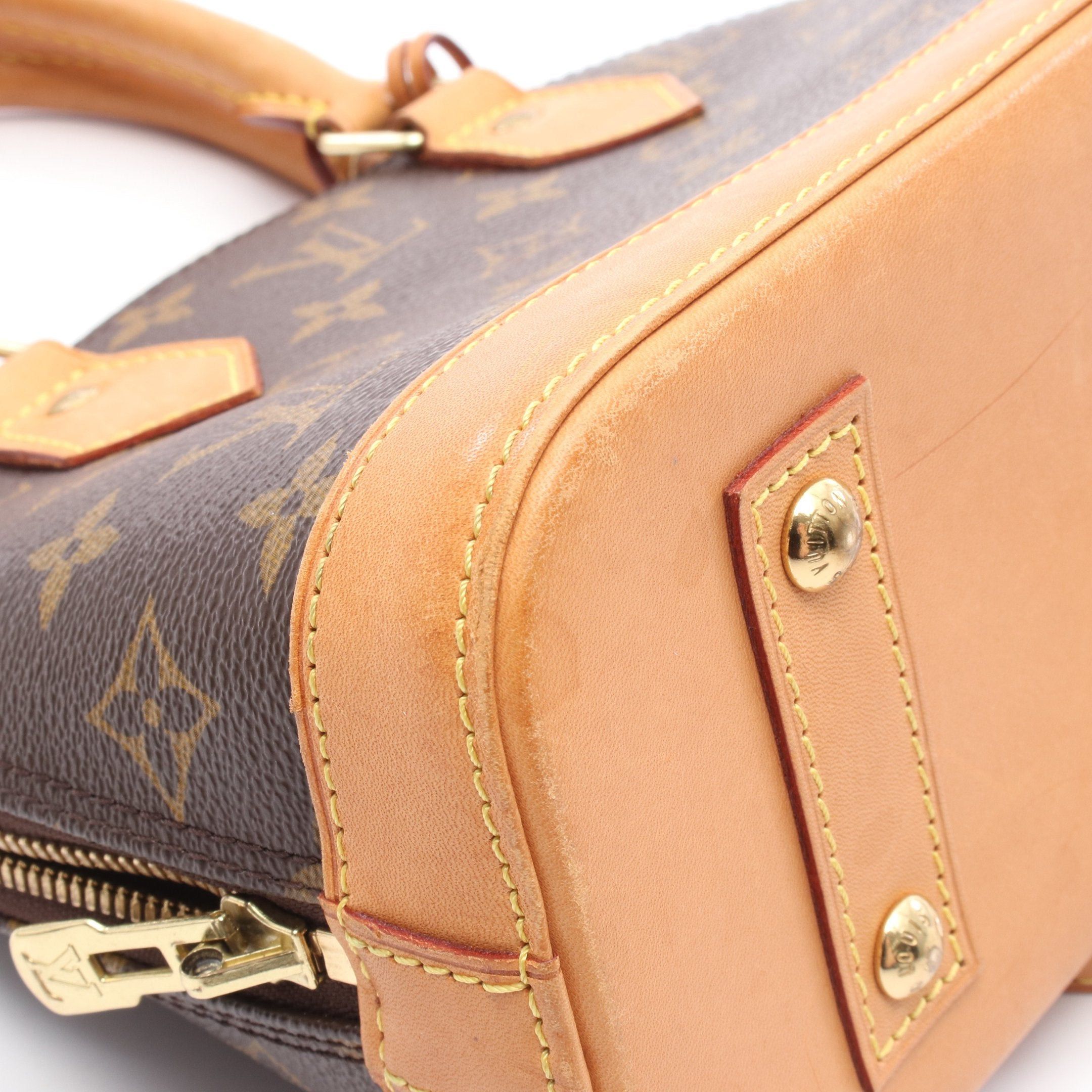Louis Vuitton Louis Vuitton Alma Bb Monogram Handbag Leather Brown Size ONE SIZE - 7 Thumbnail
