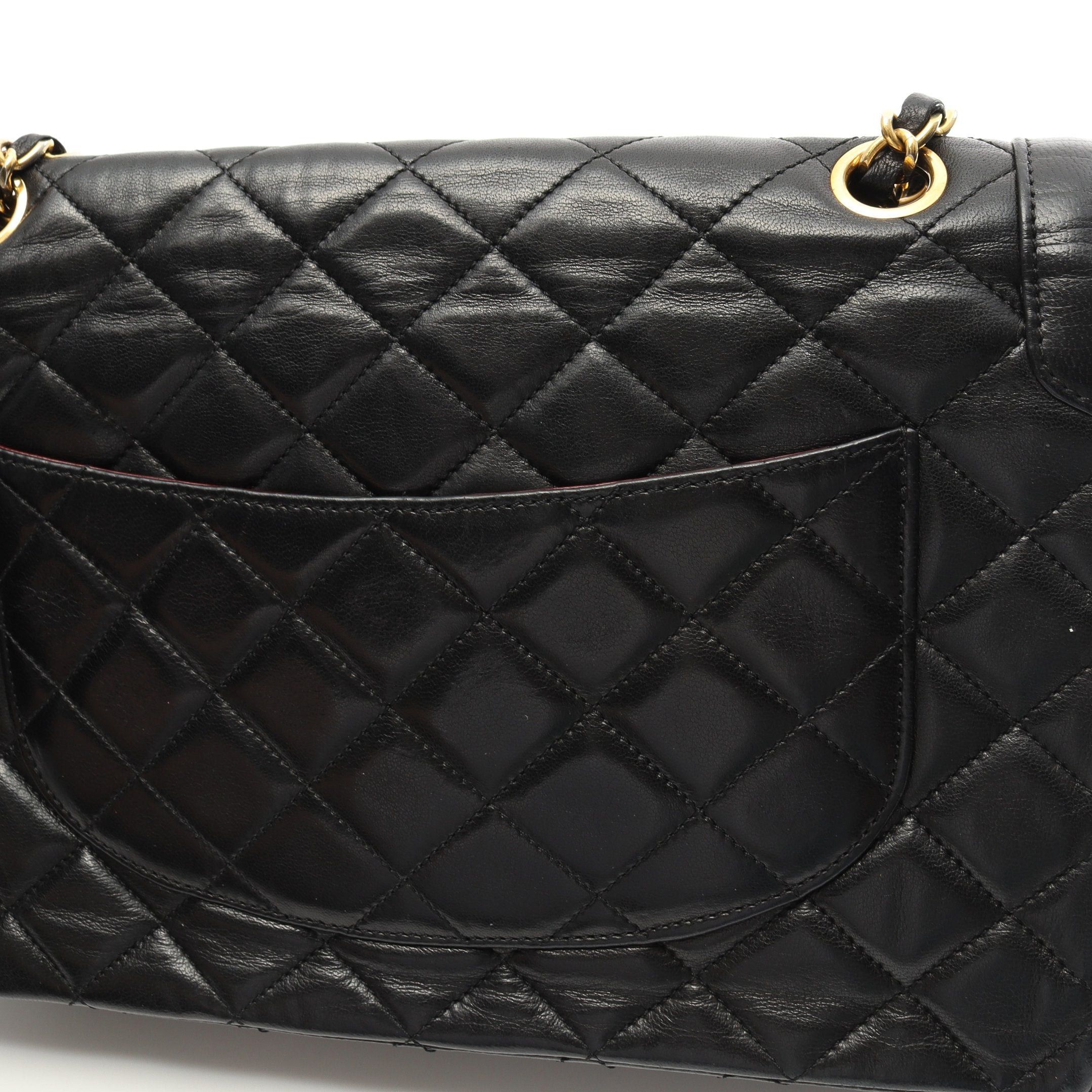 Chanel Chanel Matelasse Paris Exclusive Double Flap Chain Shoulder Bag Lambskin Black Combination Metal Fittings Size ONE SIZE - 9 Thumbnail