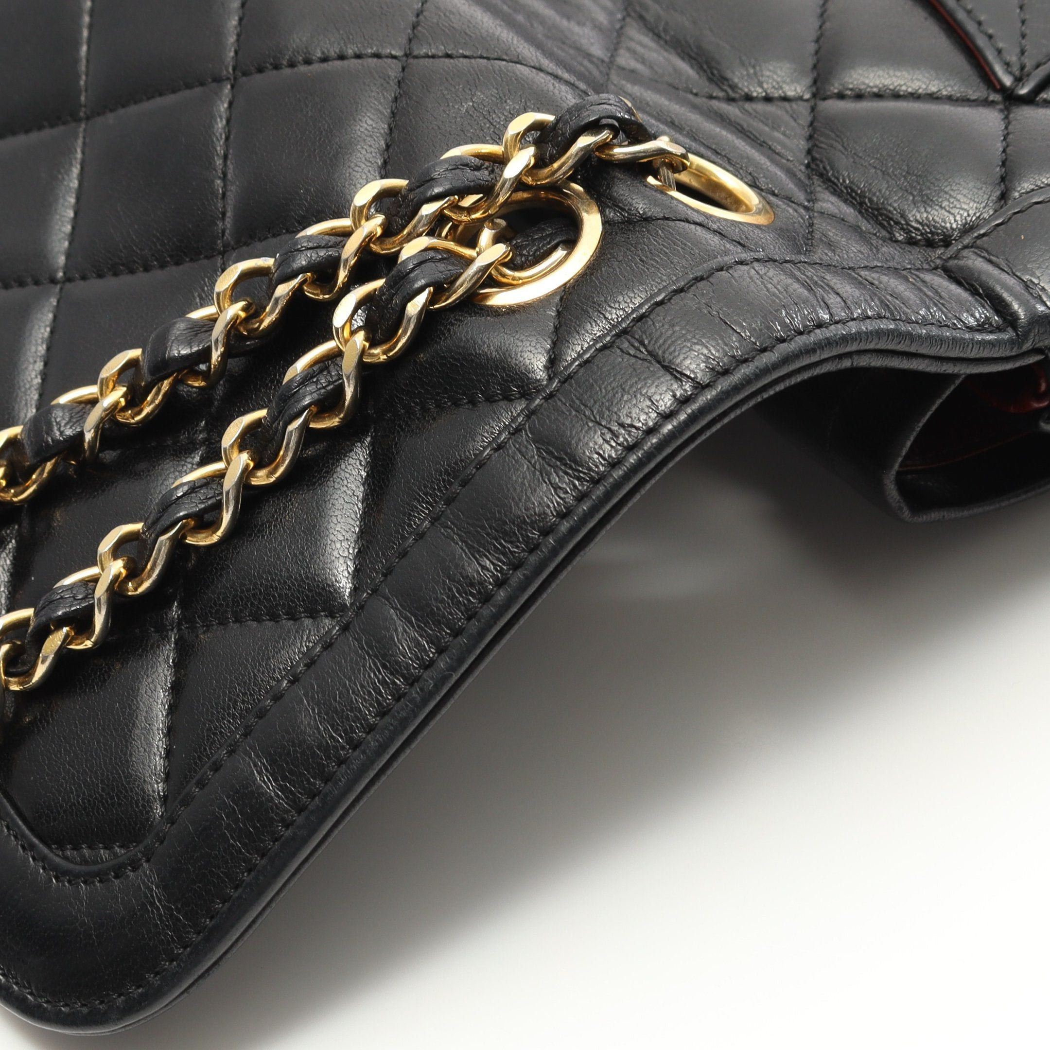 Chanel Chanel Matelasse Paris Exclusive Double Flap Chain Shoulder Bag Lambskin Black Combination Metal Fittings Size ONE SIZE - 10 Thumbnail