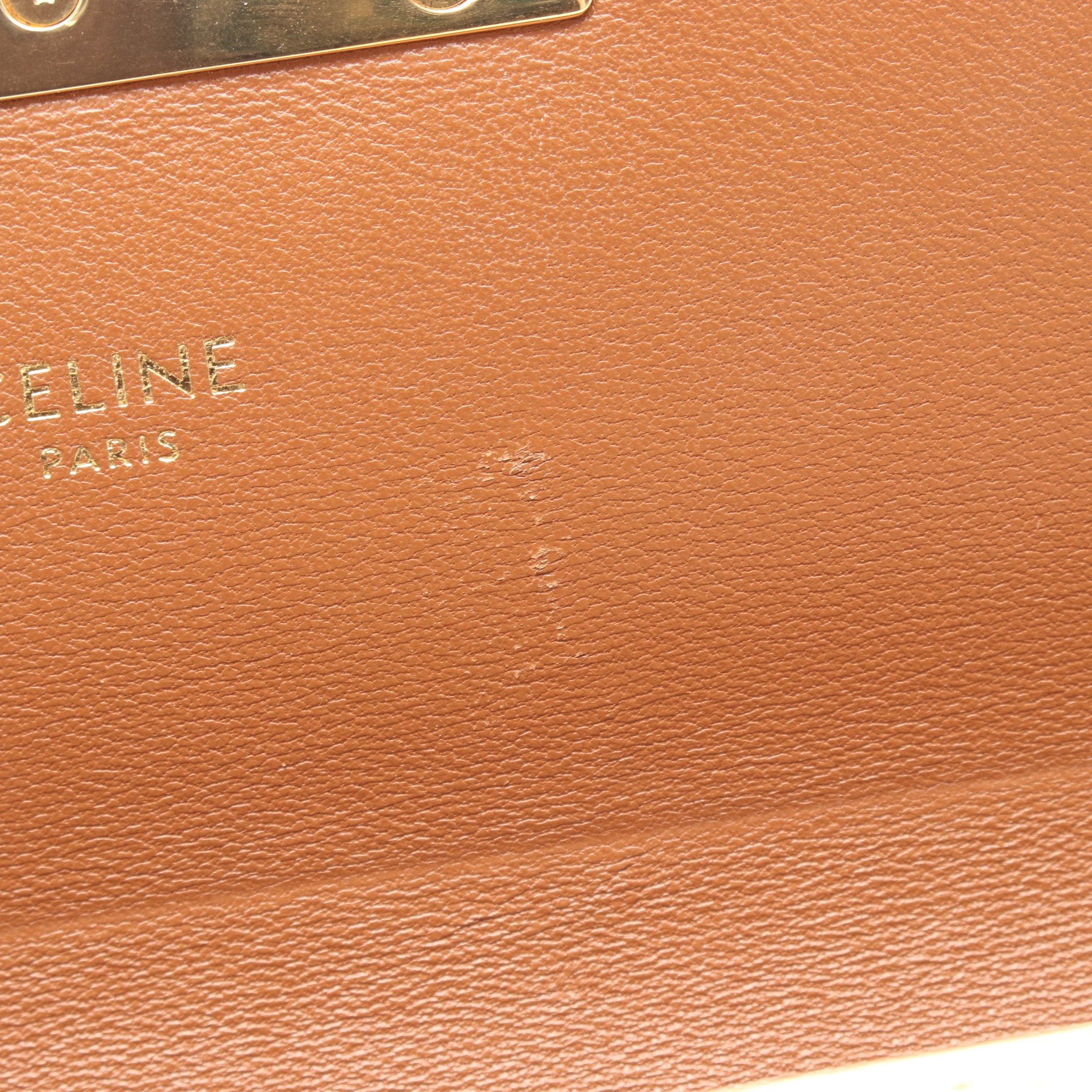Celine Celine Claude Triomphe One Shoulder Bag Leather Off White Brown Size ONE SIZE - 5 Thumbnail