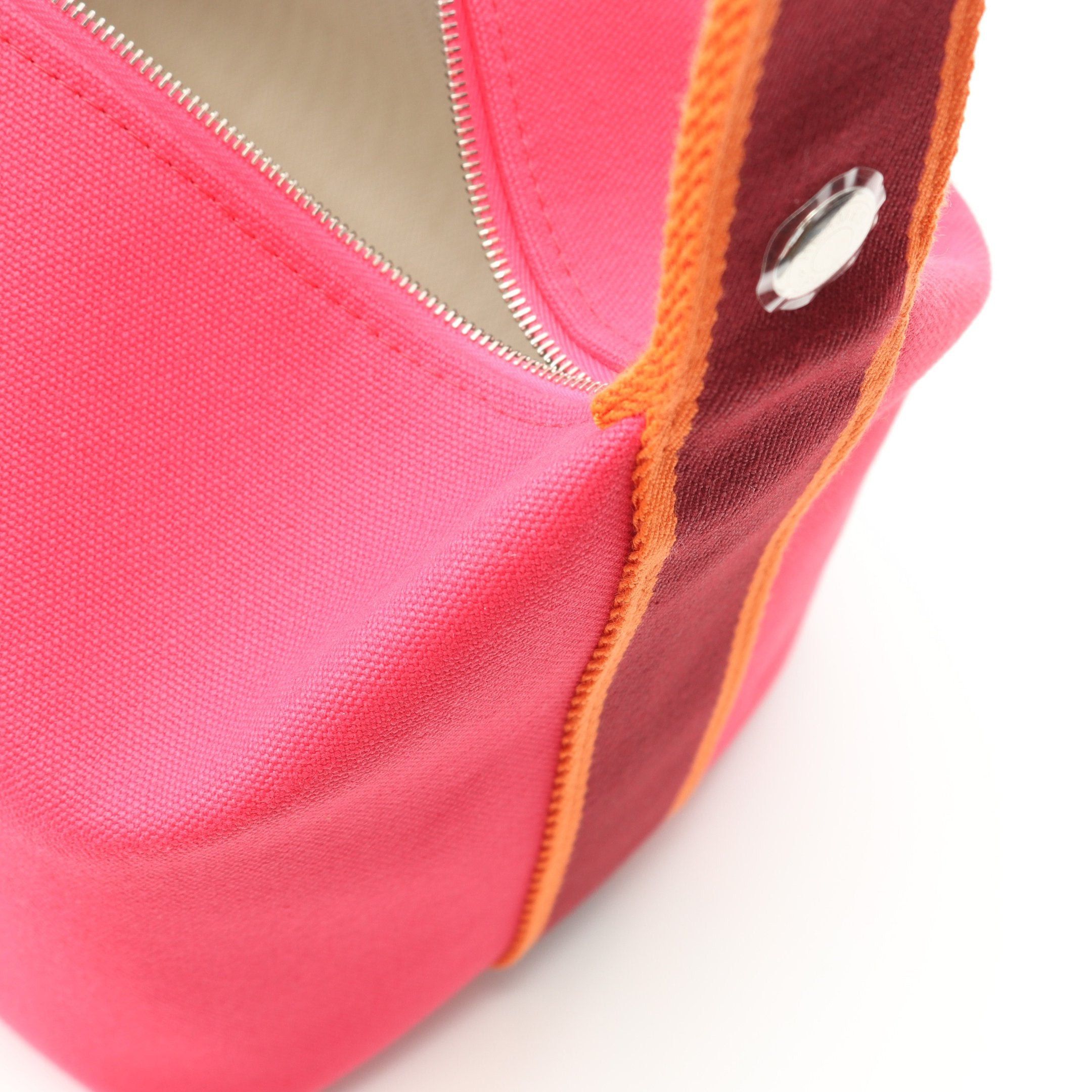Hermes Hermes Bride A Brac Gm Hibiscus Handbag Canvas Pink Purple Bordeaux Orange Silver Hardware Size ONE SIZE - 5 Thumbnail