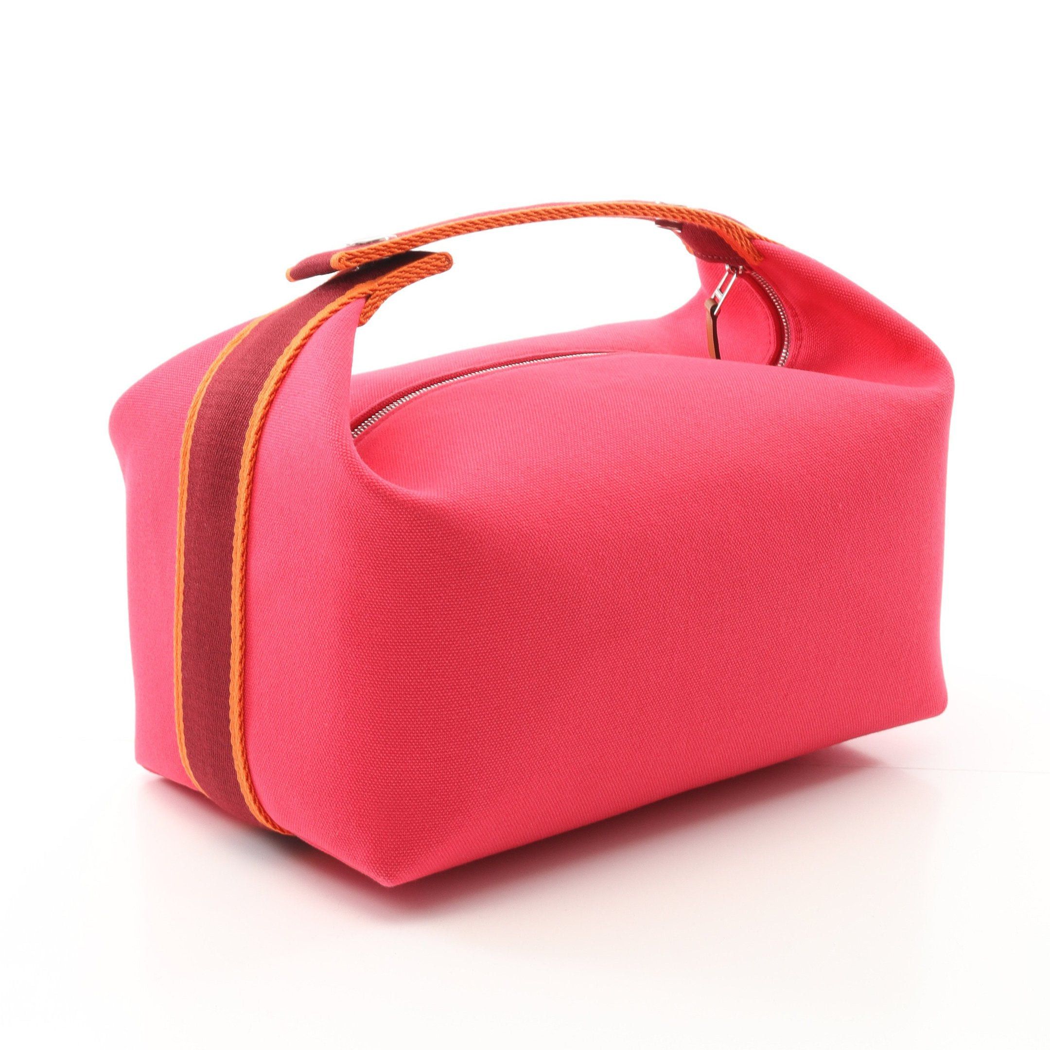 Hermes Hermes Bride A Brac Gm Hibiscus Handbag Canvas Pink Purple Bordeaux Orange Silver Hardware Size ONE SIZE - 2 Thumbnail