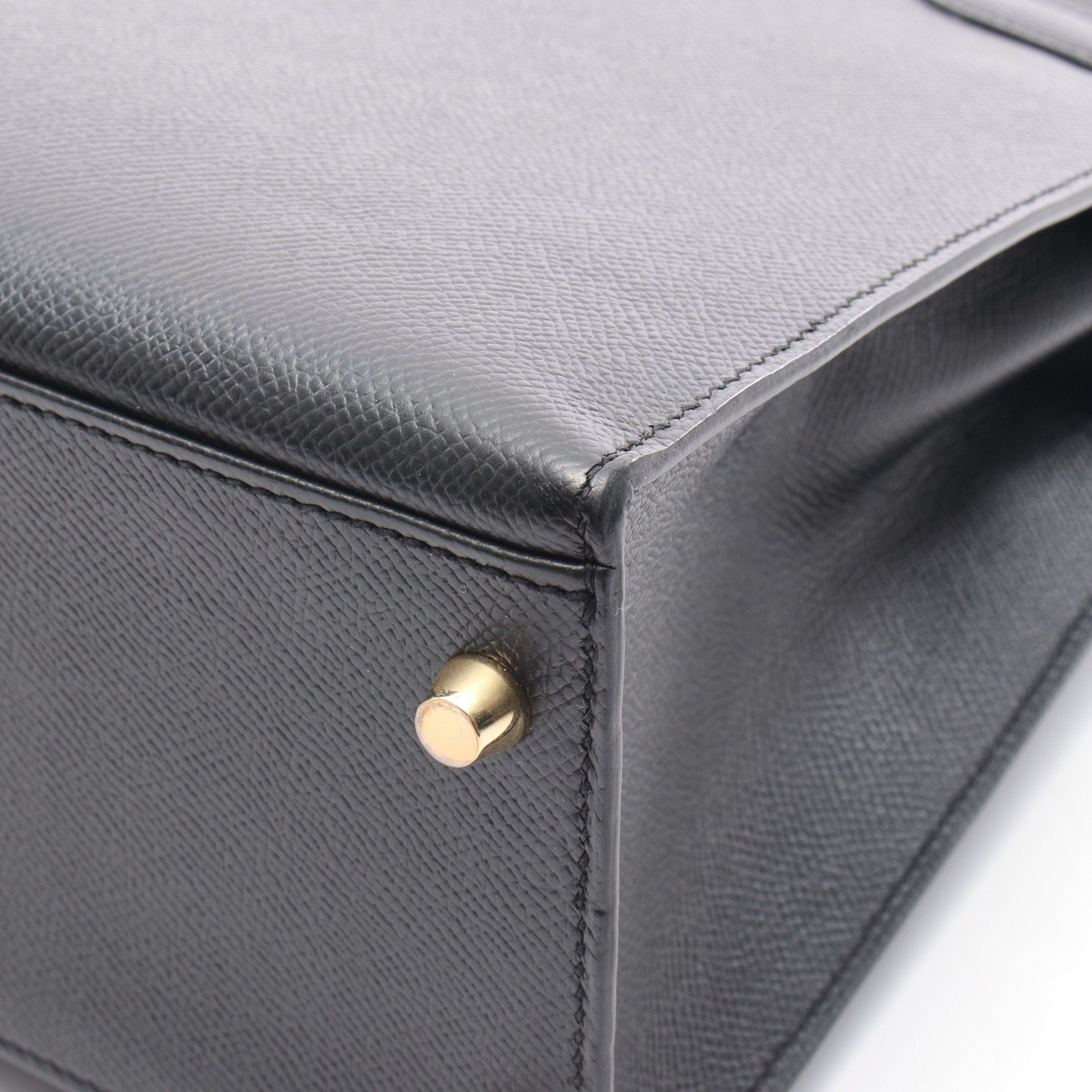Hermes Hermes Kelly32 Handbag Veau Epsom Black Gold Hardware Outside Sewing A Stamp Size ONE SIZE - 7 Thumbnail