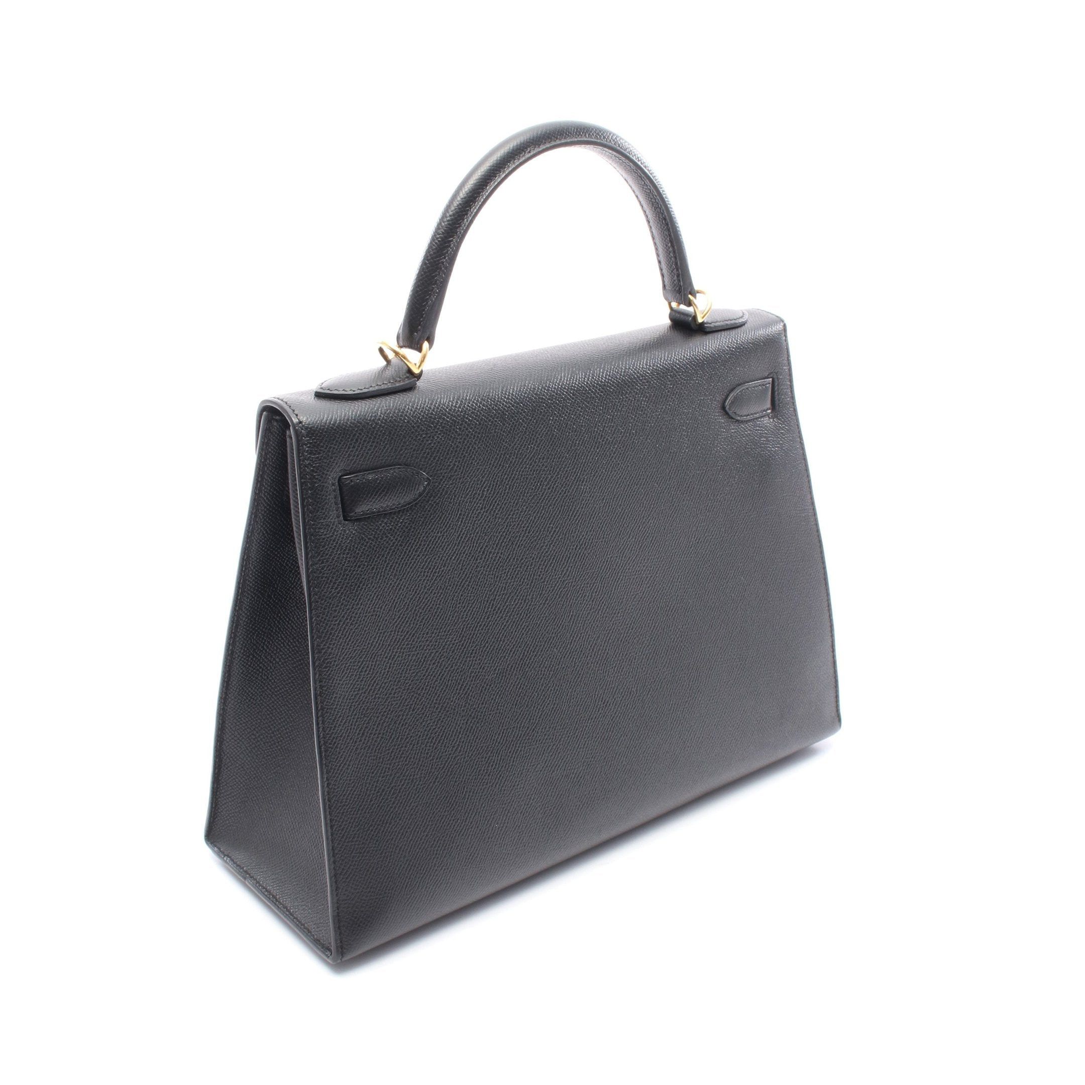 Hermes Hermes Kelly32 Handbag Veau Epsom Black Gold Hardware Outside Sewing A Stamp Size ONE SIZE - 2 Thumbnail