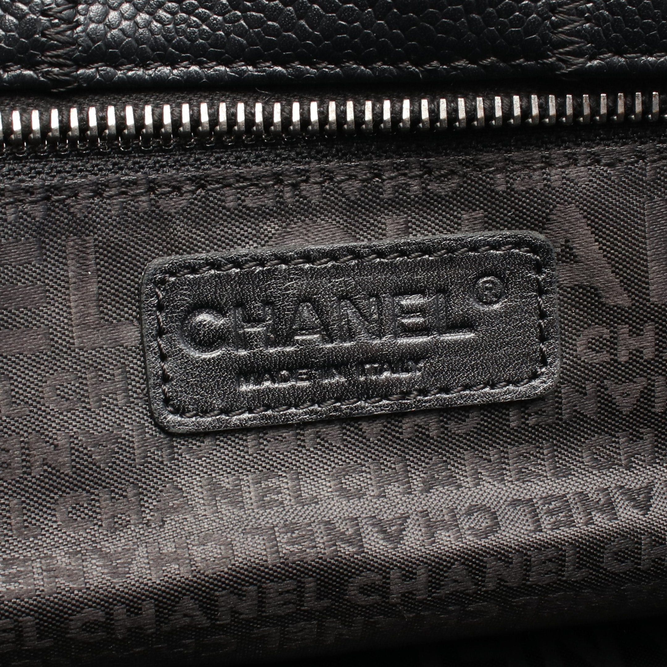 Chanel Chanel Chocolate Bar Mini Boston Bag Caviar Skin Black Silver Hardware Size ONE SIZE - 4 Thumbnail