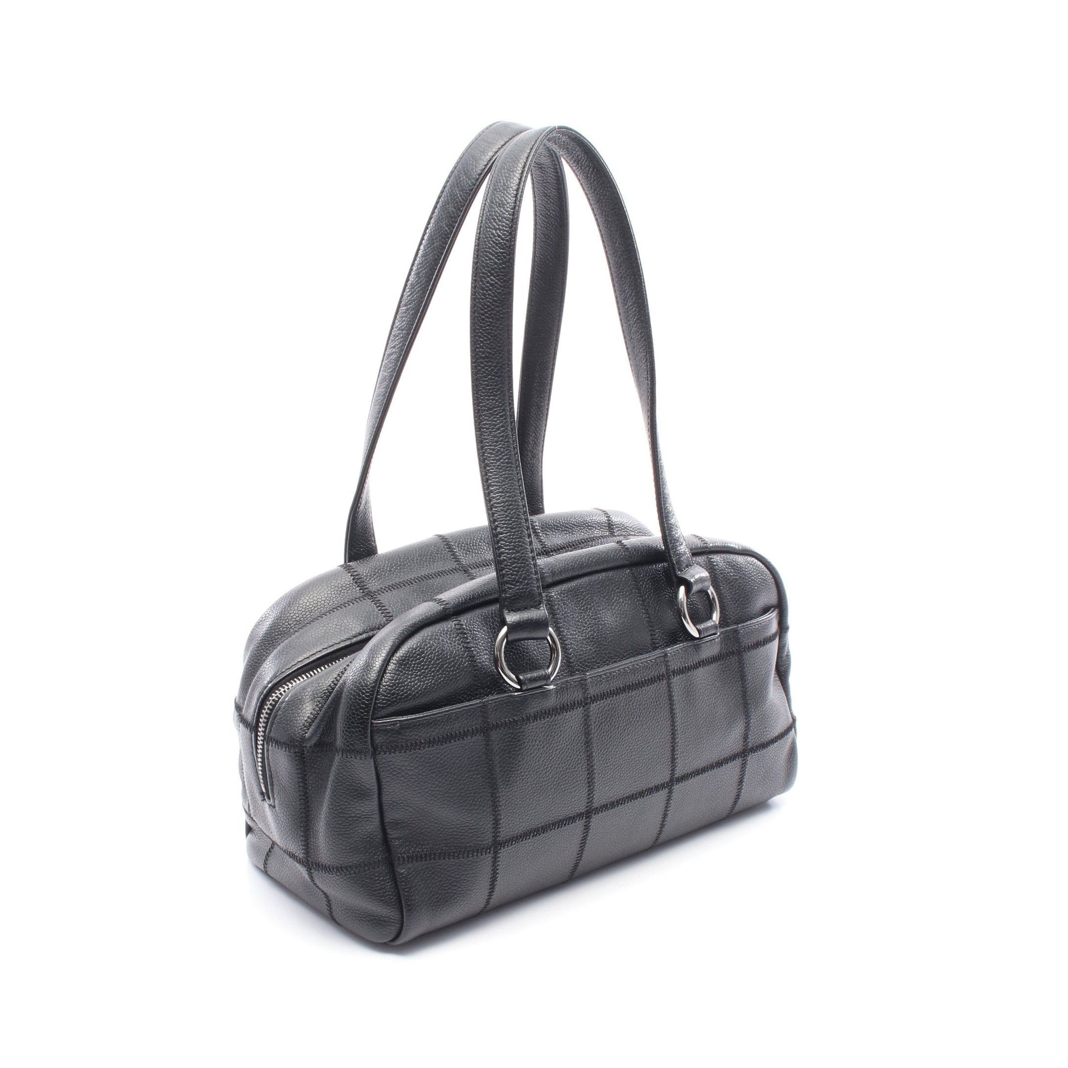 Chanel Chanel Chocolate Bar Mini Boston Bag Caviar Skin Black Silver Hardware Size ONE SIZE - 2 Thumbnail