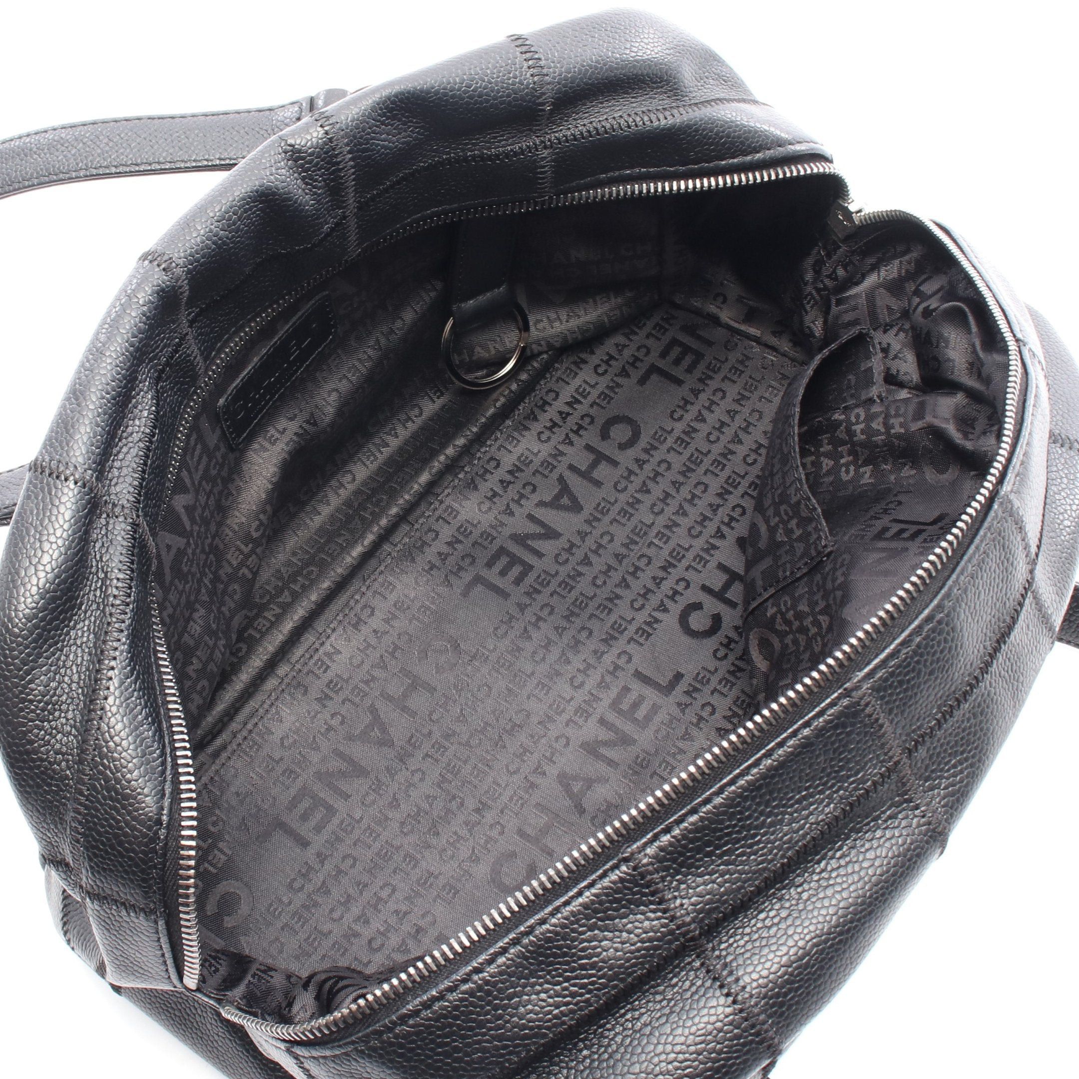 Chanel Chanel Chocolate Bar Mini Boston Bag Caviar Skin Black Silver Hardware Size ONE SIZE - 3 Thumbnail