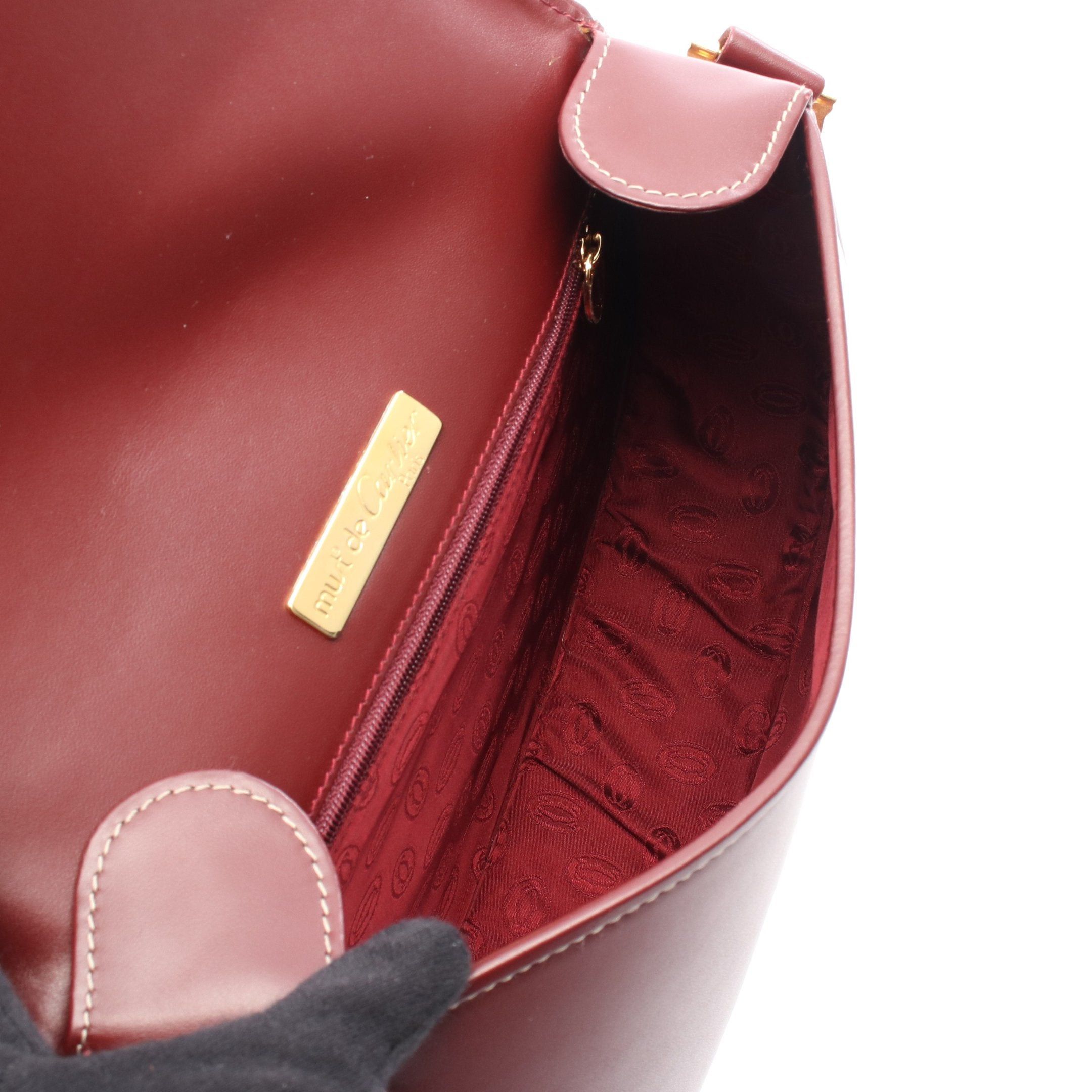 Cartier Cartier Mast Line Shoulder Bag Leather Bordeaux Size ONE SIZE - 3 Thumbnail