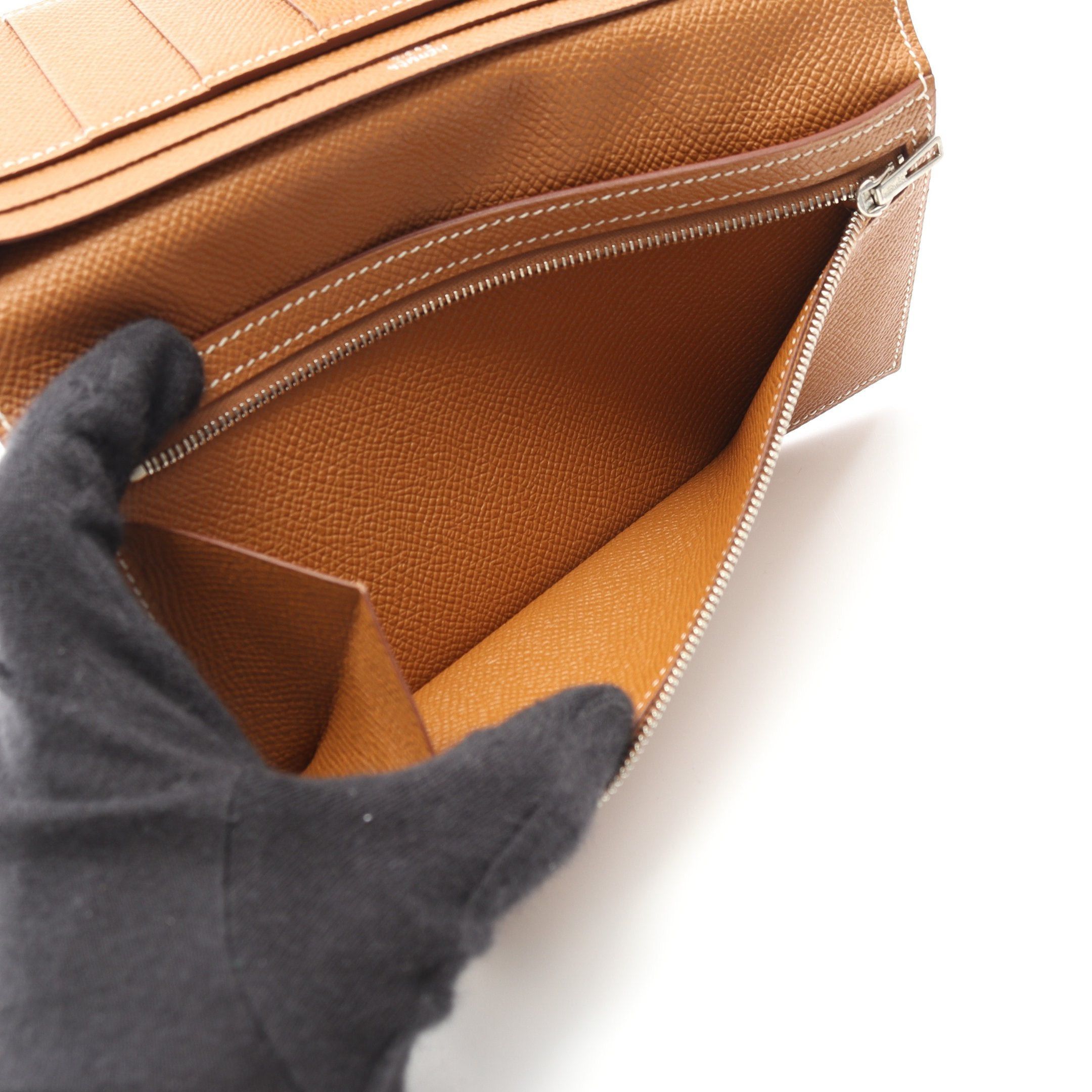 Hermes Hermes Bear Souffle Gold Bi-Fold Long Wallet Veau Epsom Light Brown Hardware X Stamp Size ONE SIZE - 6 Thumbnail
