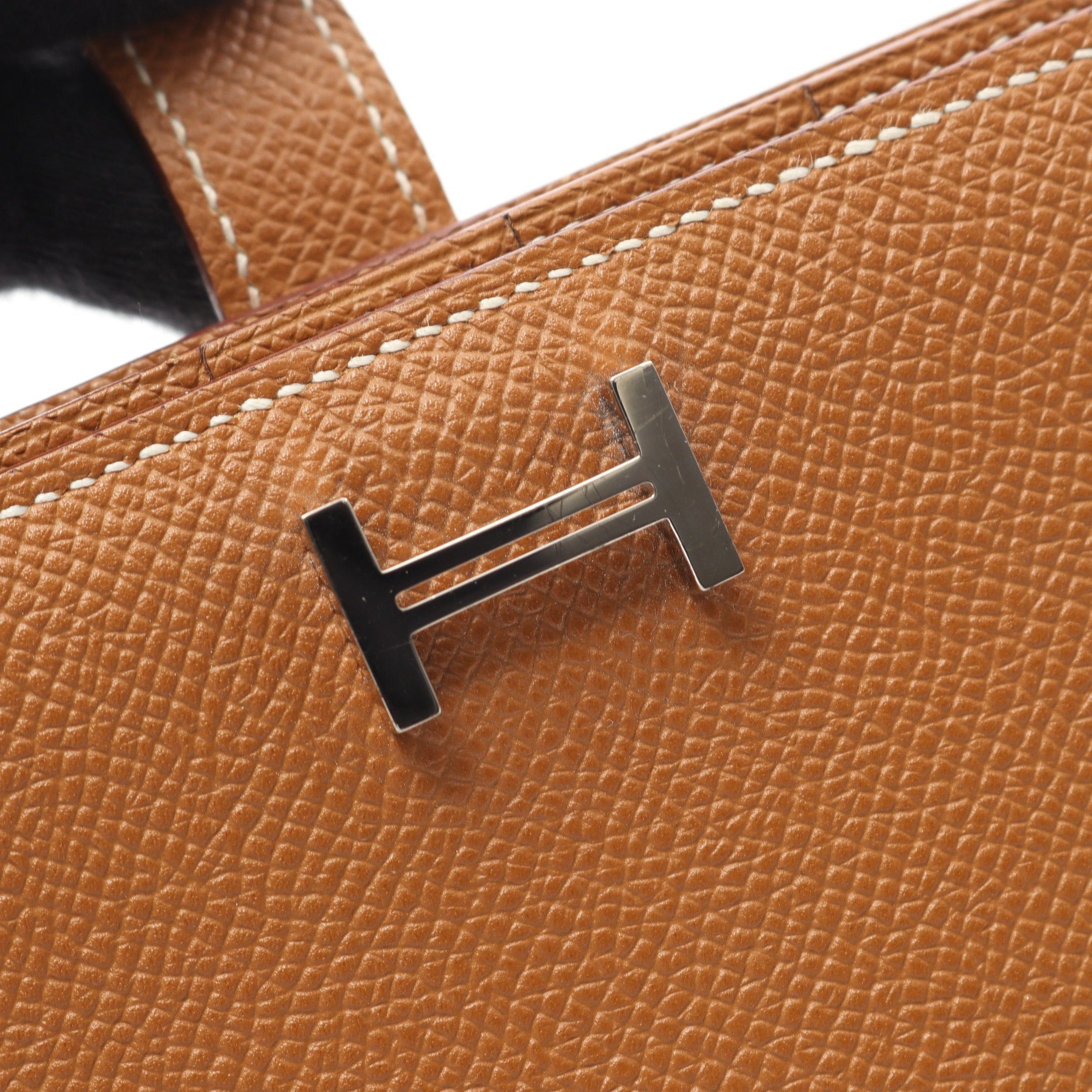 Hermes Hermes Bear Souffle Gold Bi-Fold Long Wallet Veau Epsom Light Brown Hardware X Stamp Size ONE SIZE - 8 Thumbnail