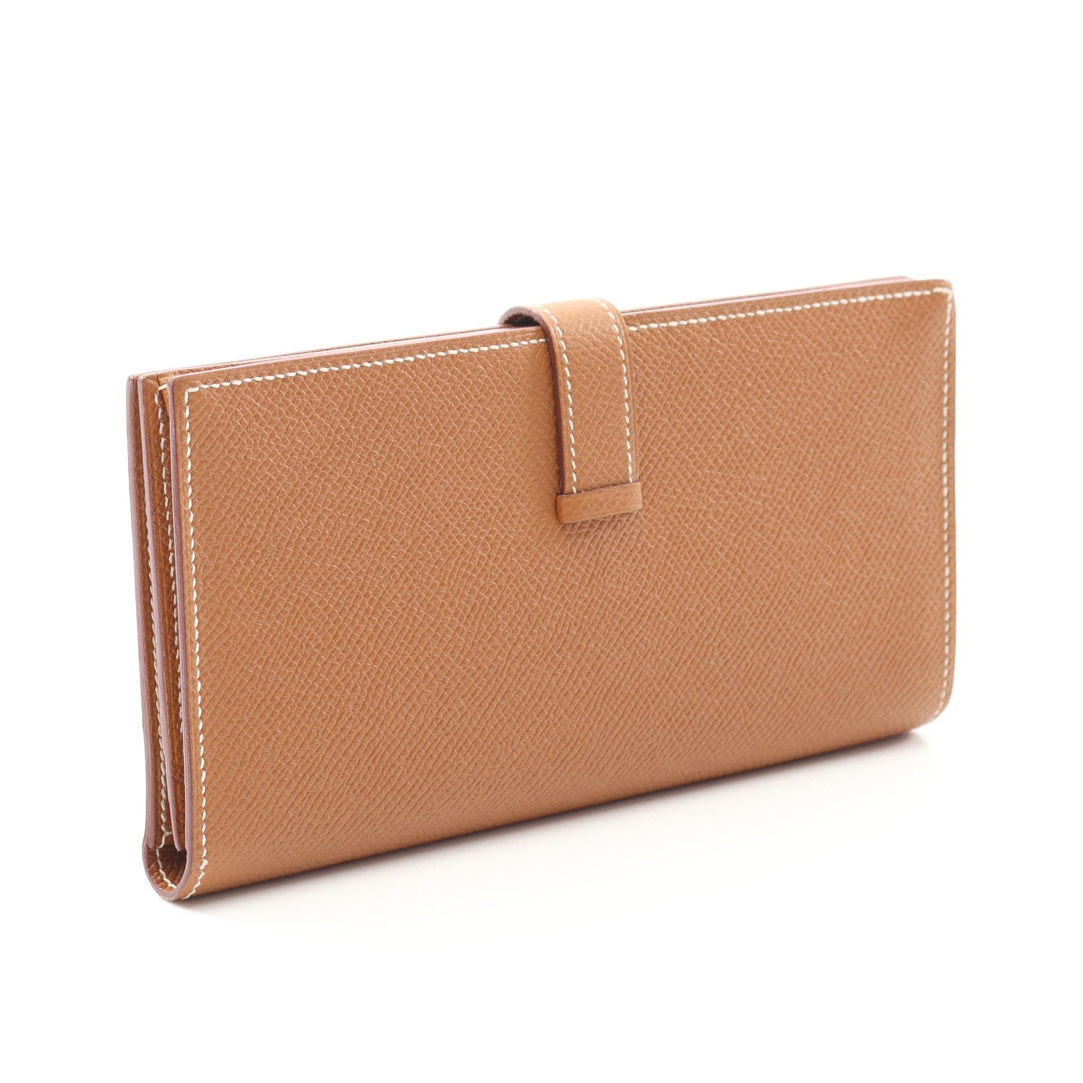 Hermes Hermes Bear Souffle Gold Bi-Fold Long Wallet Veau Epsom Light Brown Hardware X Stamp Size ONE SIZE - 2 Thumbnail