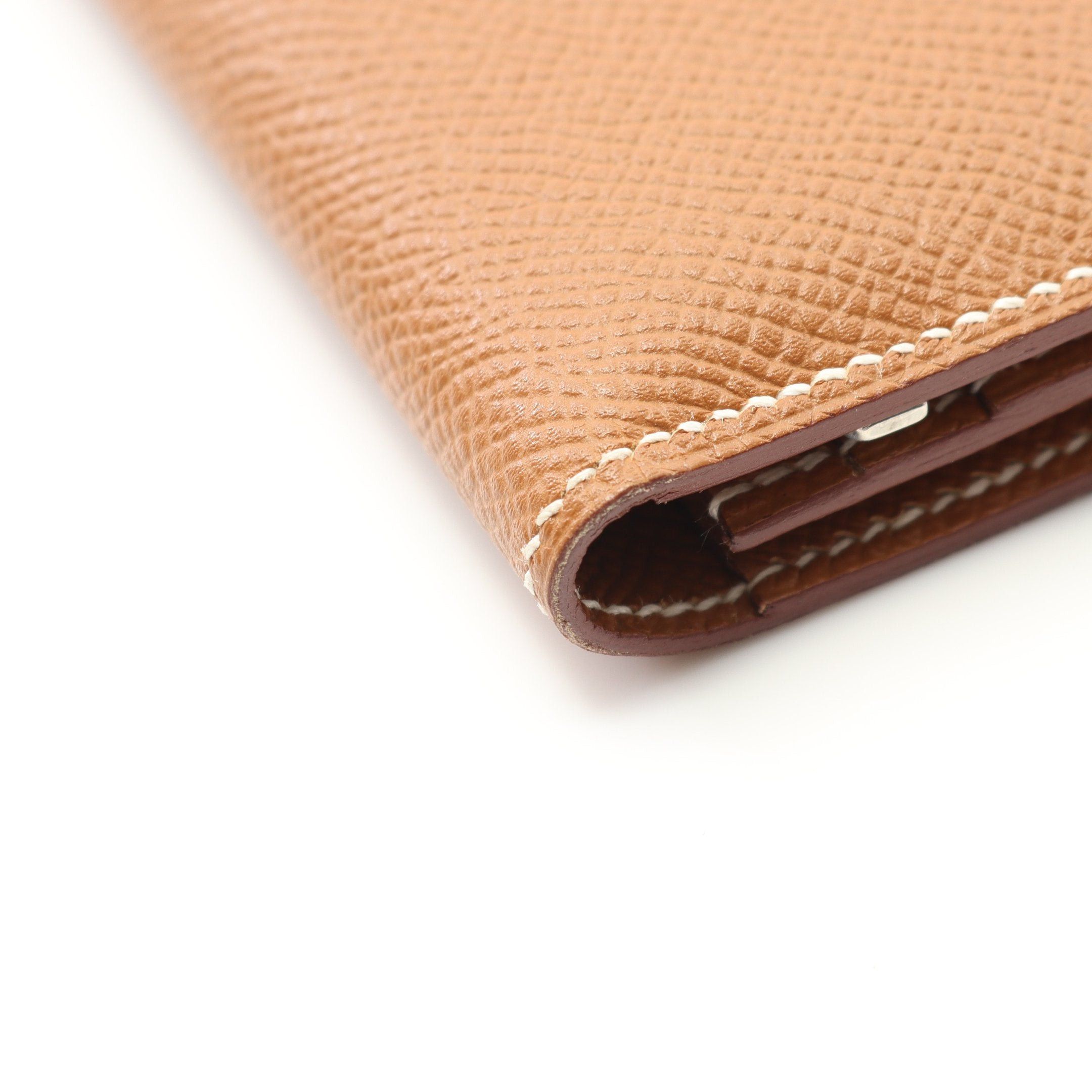 Hermes Hermes Bear Souffle Gold Bi-Fold Long Wallet Veau Epsom Light Brown Hardware X Stamp Size ONE SIZE - 9 Thumbnail