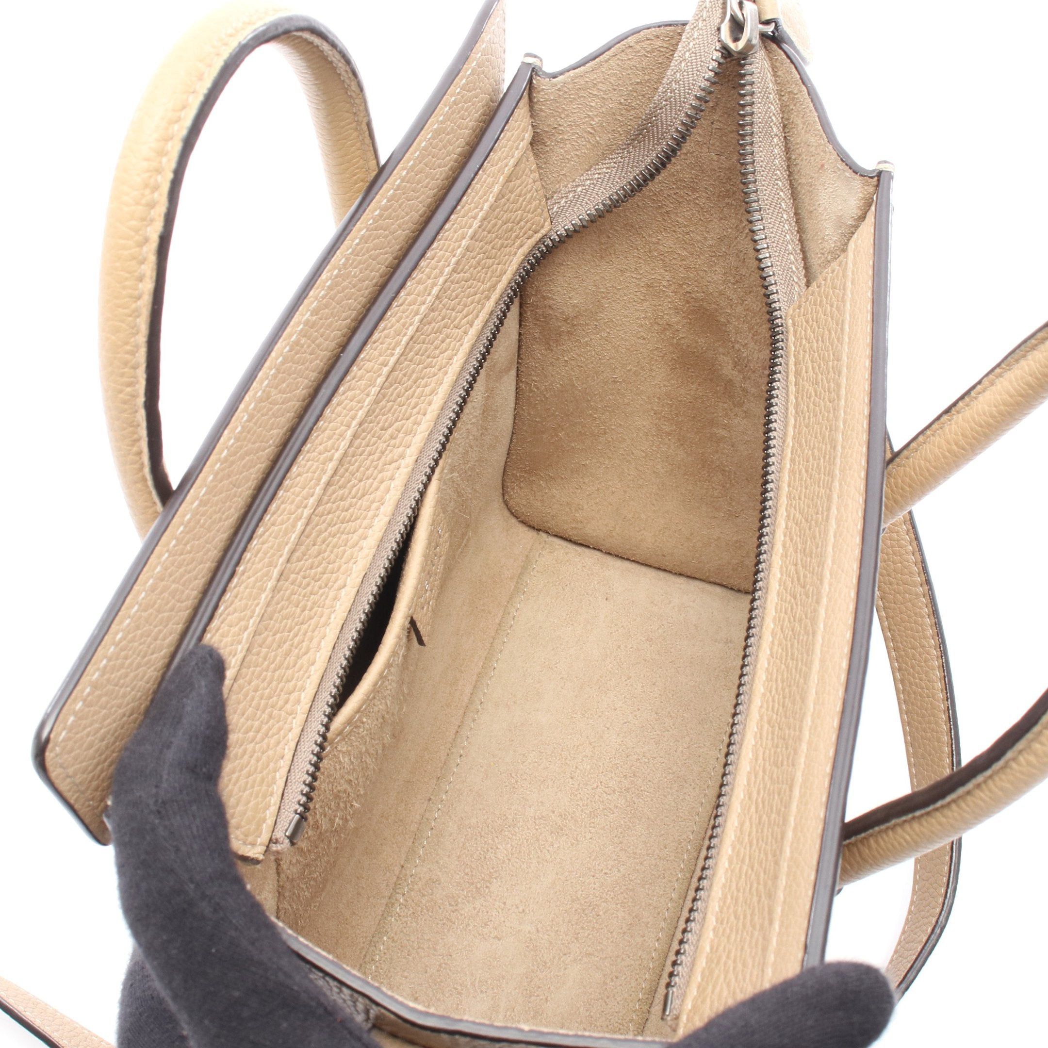 Celine Celine Luggage Nano Shopper Handbag Leather Gray Brown Size ONE SIZE - 3 Thumbnail
