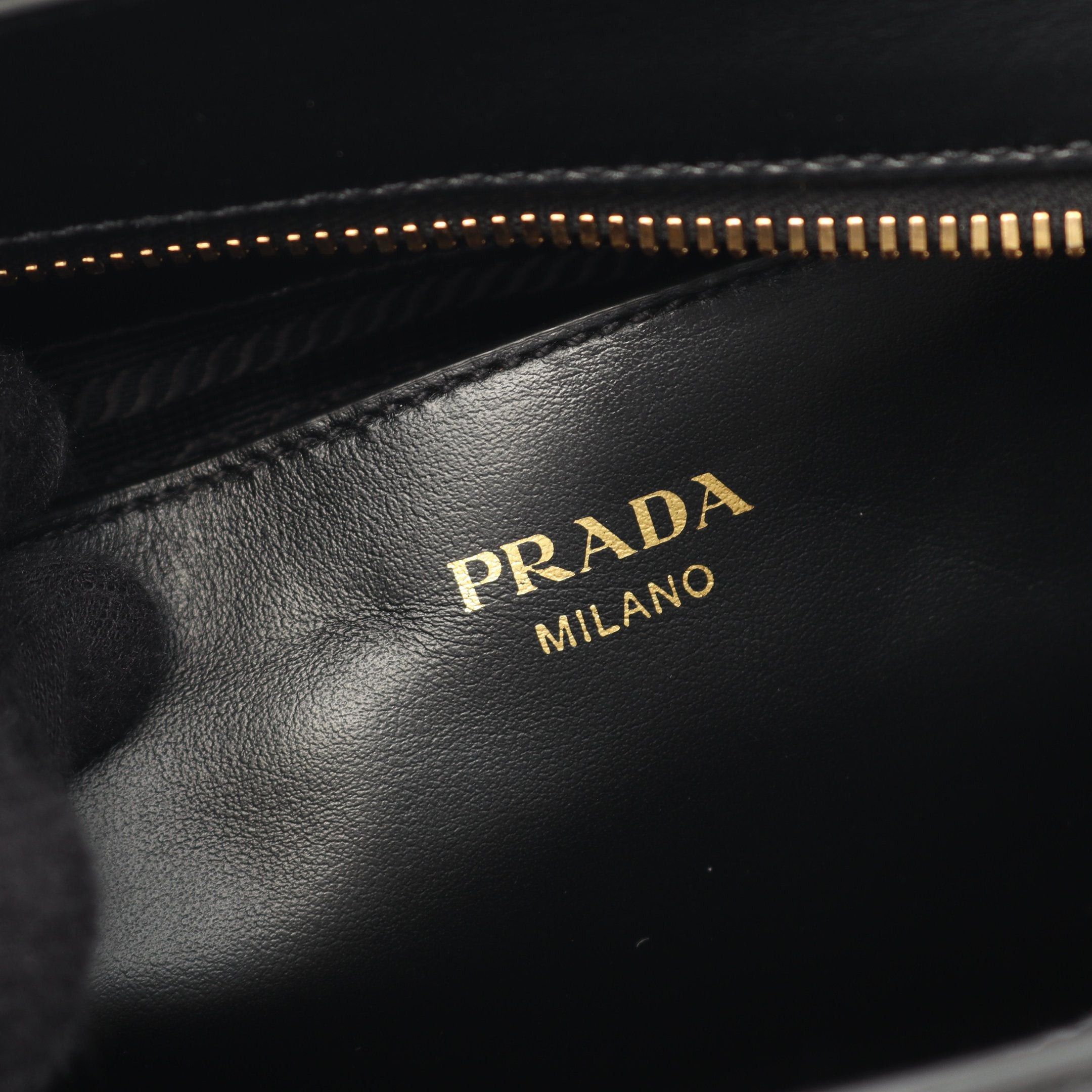 Prada Prada Saffiano+Soft Calf Handbag Leather Black Size ONE SIZE - 4 Thumbnail
