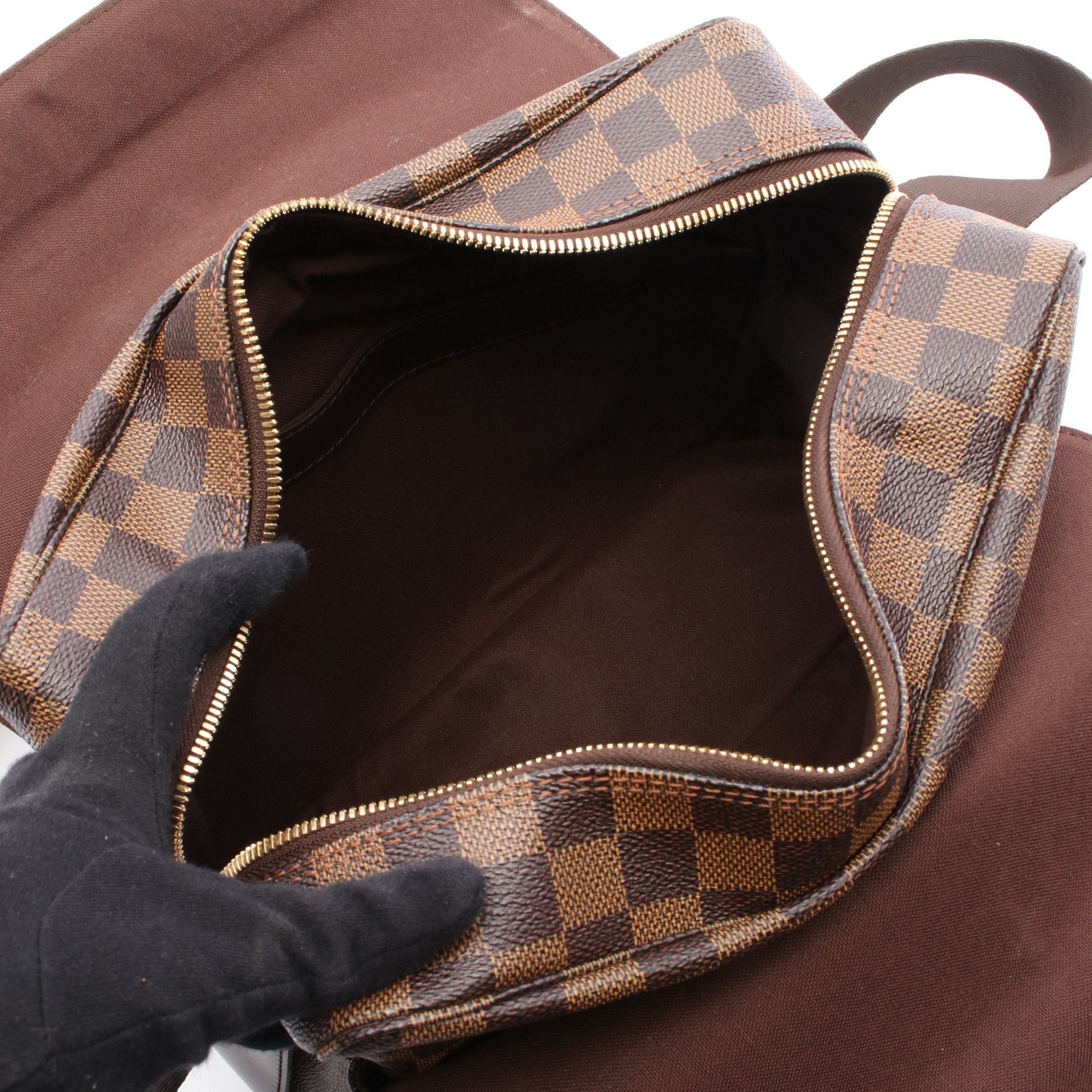 Louis Vuitton Louis Vuitton Naviglio Damier Ebene Shoulder Bag Leather Brown Size ONE SIZE - 3 Thumbnail