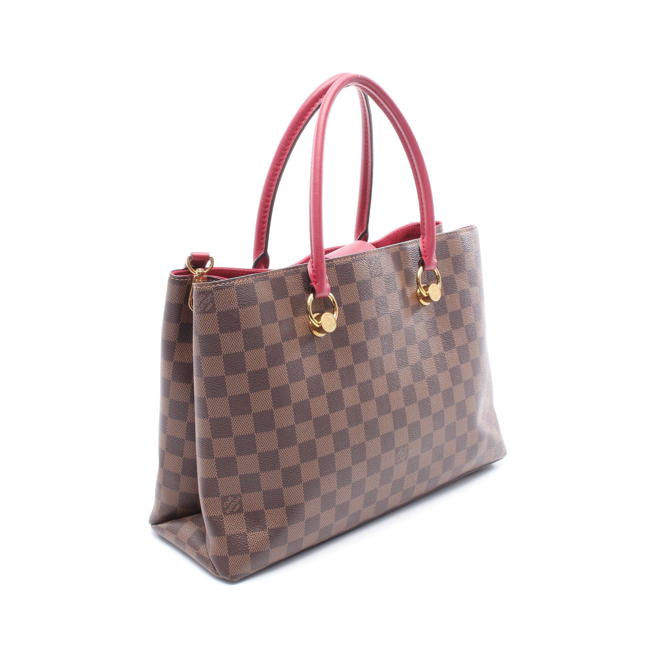 Louis Vuitton Lv Riverside Damier Ebene Riduvan Handbag Leather Brown Bordeaux