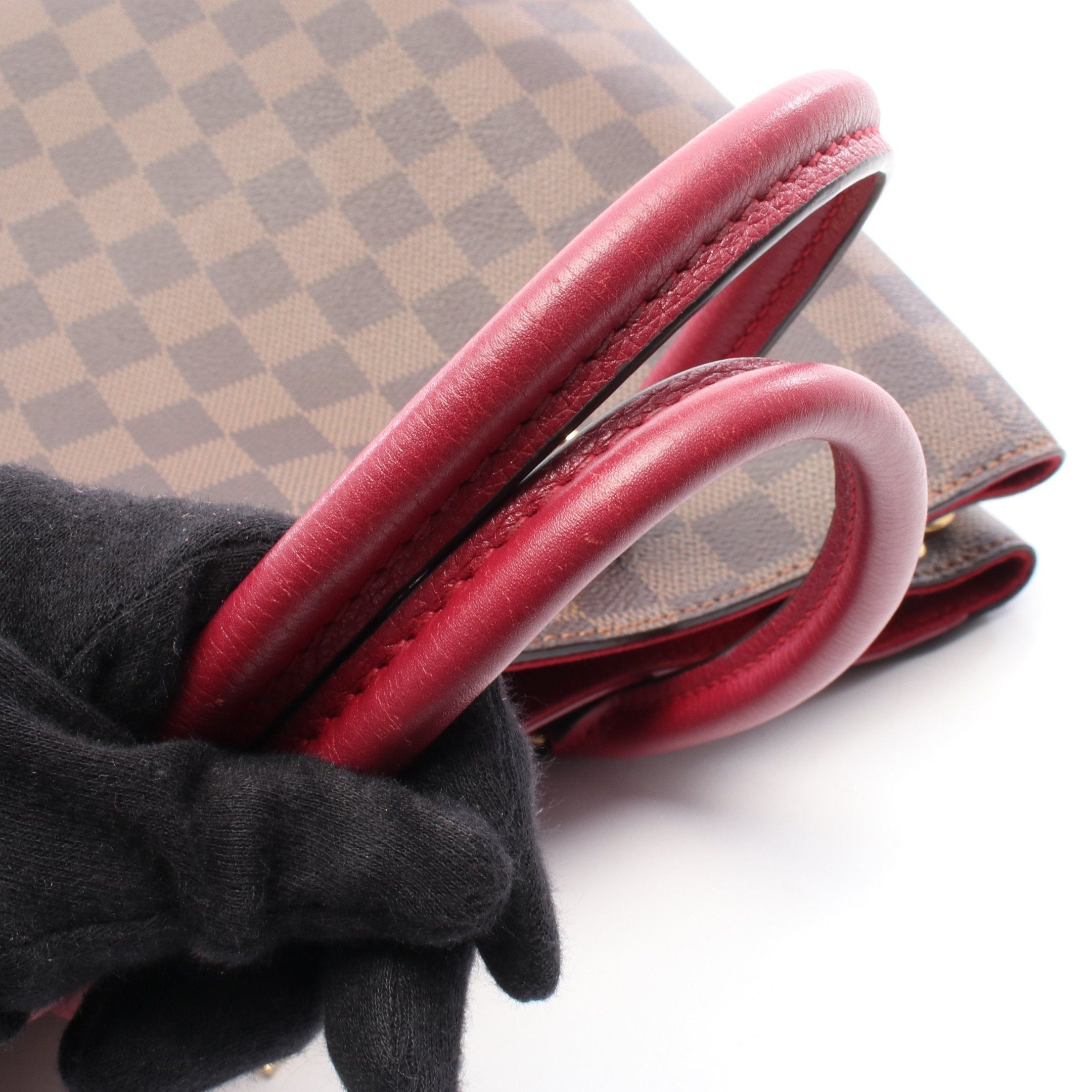 Louis Vuitton Lv Riverside Damier Ebene Riduvan Handbag Leather Brown Bordeaux