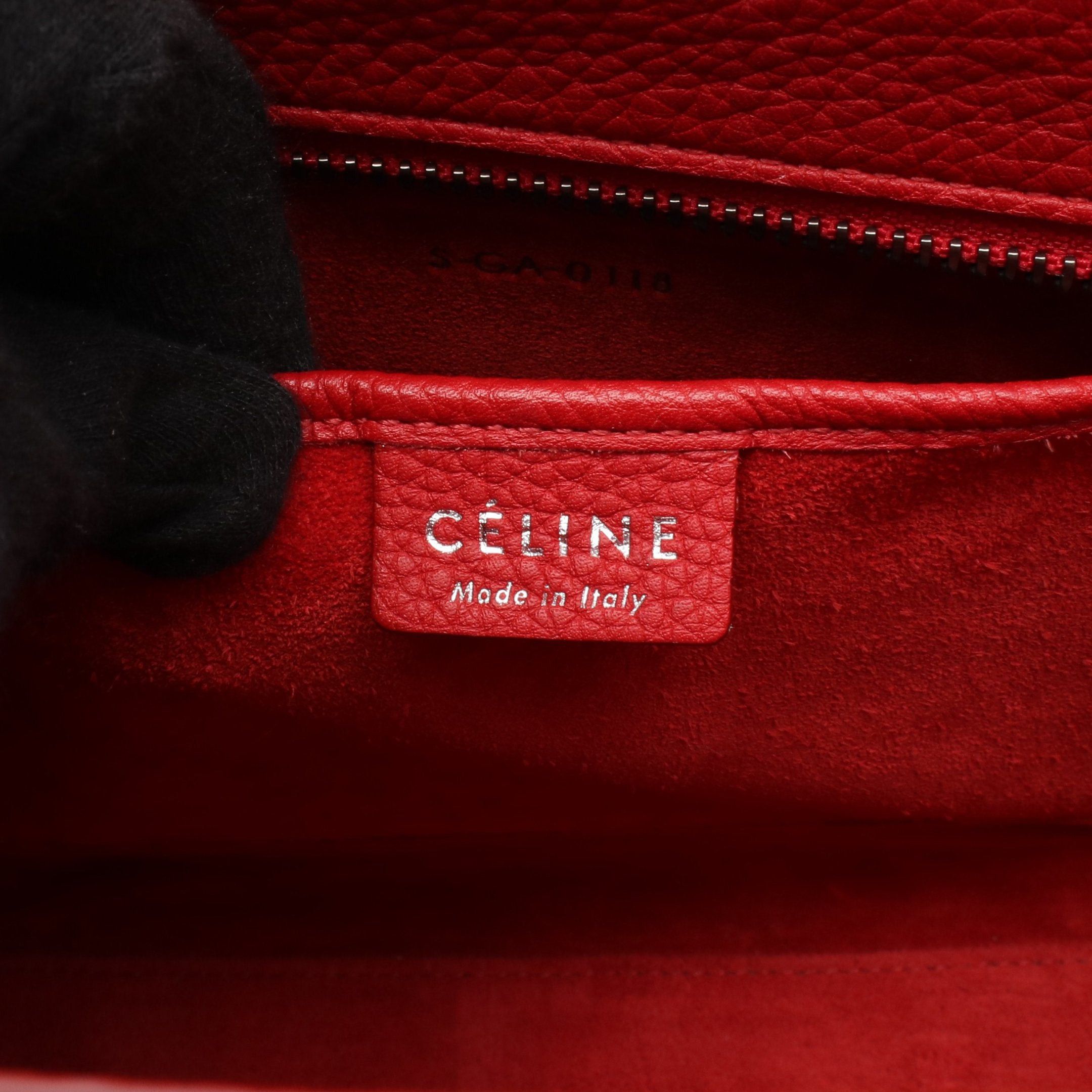 Celine Celine Luggage Nano Shopper Handbag Leather Red Size ONE SIZE - 4 Thumbnail