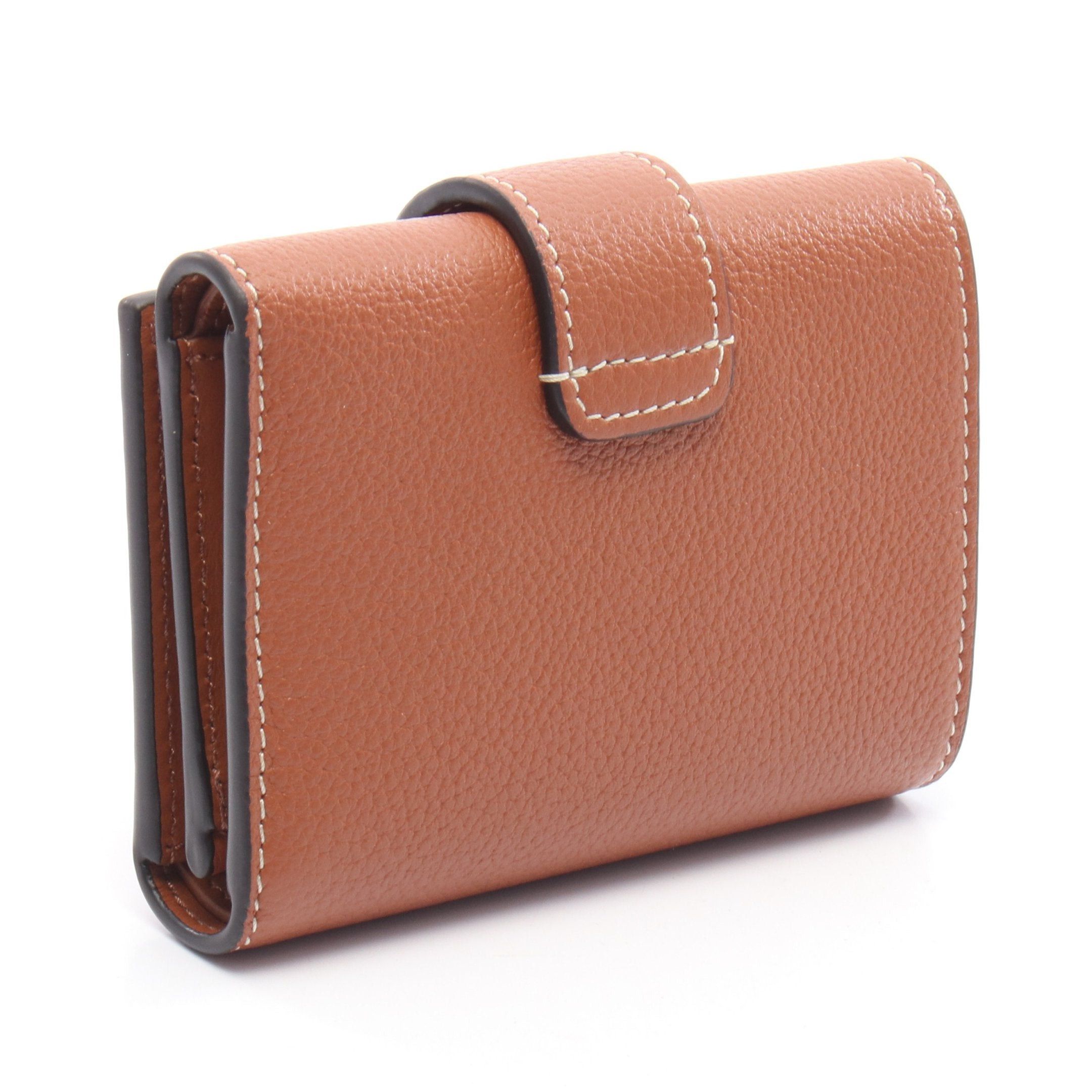 Celine Celine Fine Strap Wallet Nino Triomphe Trifold Compact Leather Brown Size ONE SIZE - 2 Thumbnail
