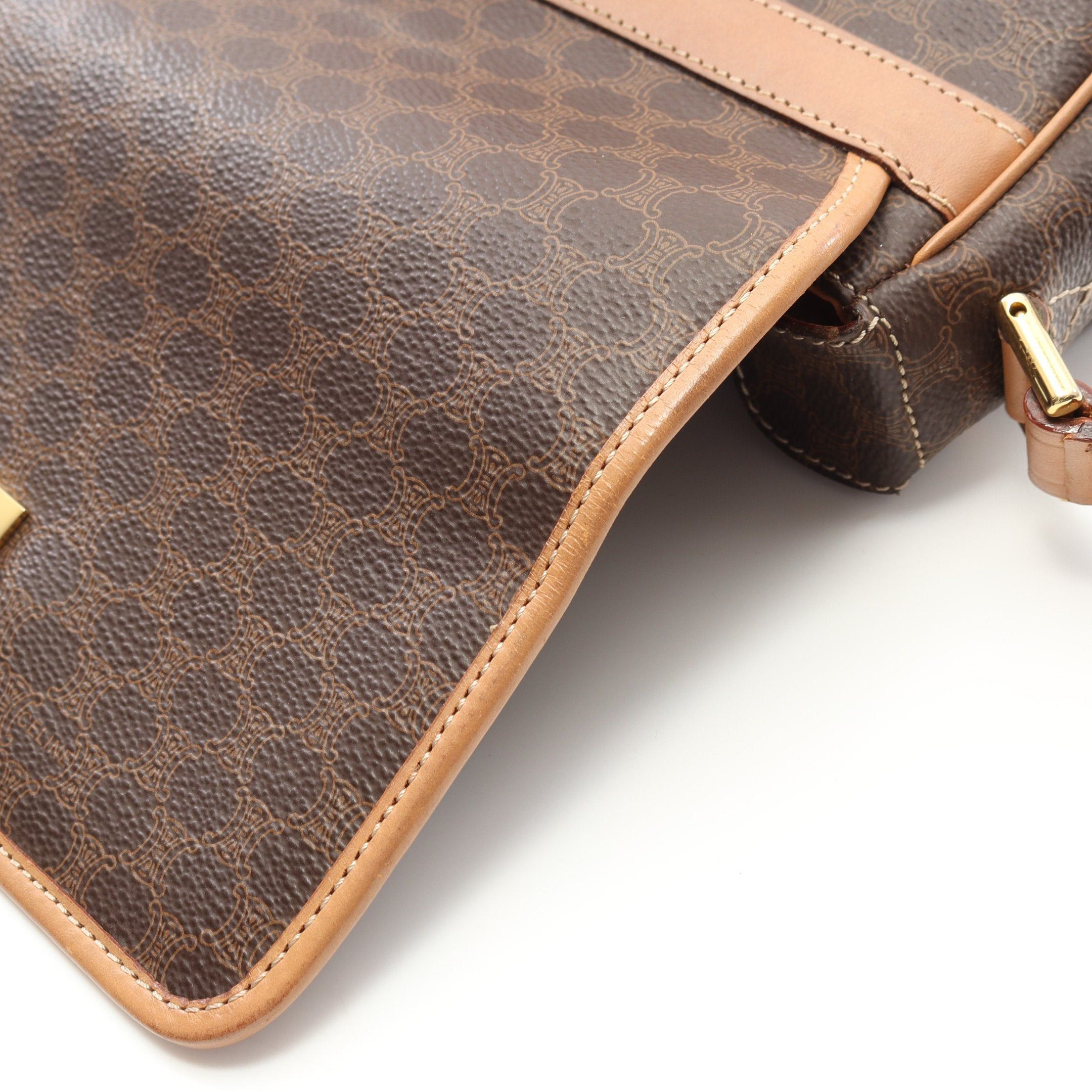 Celine Celine Macadam Shoulder Bag Leather Dark Brown Light Size ONE SIZE - 12 Thumbnail
