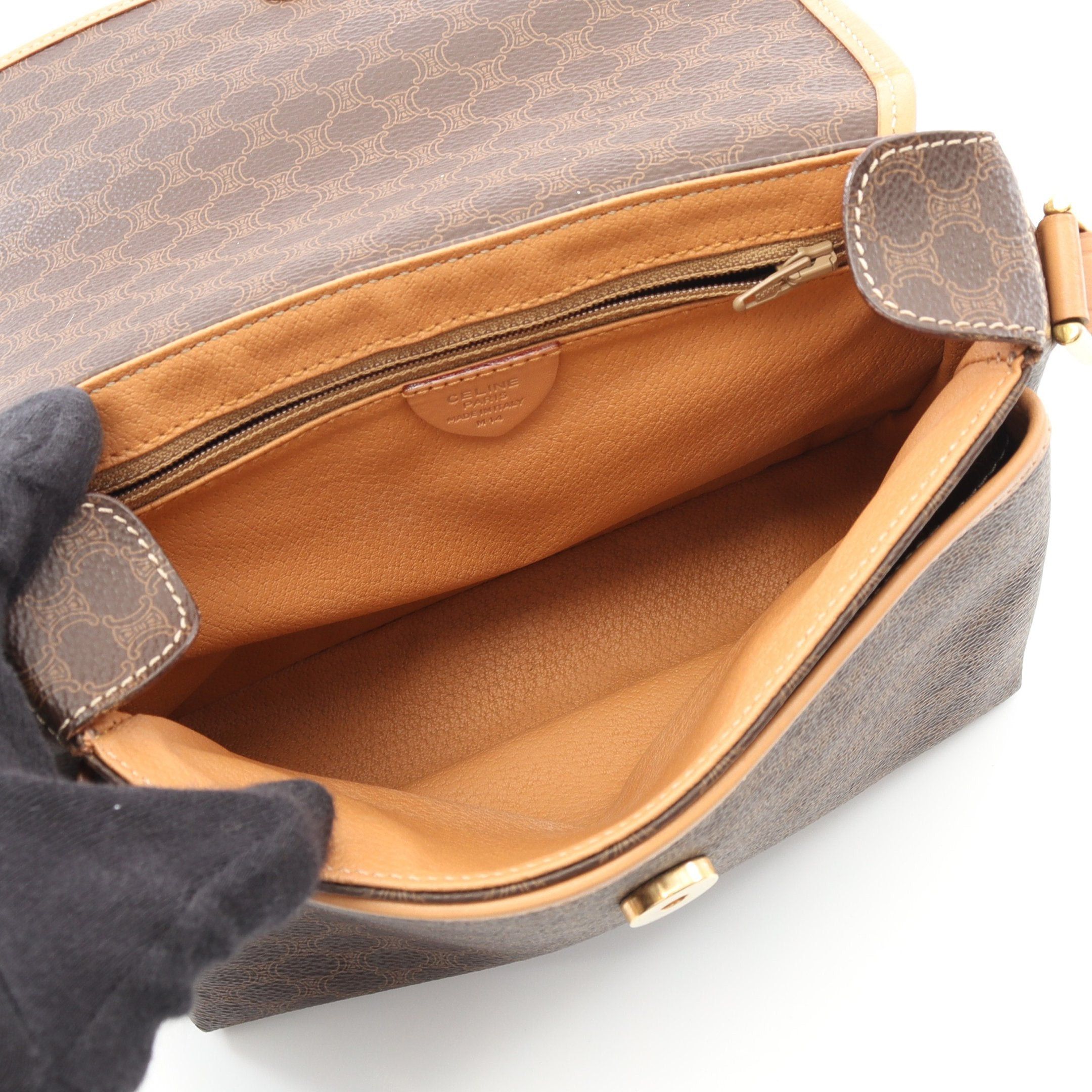 Celine Celine Macadam Shoulder Bag Leather Dark Brown Light Size ONE SIZE - 3 Thumbnail