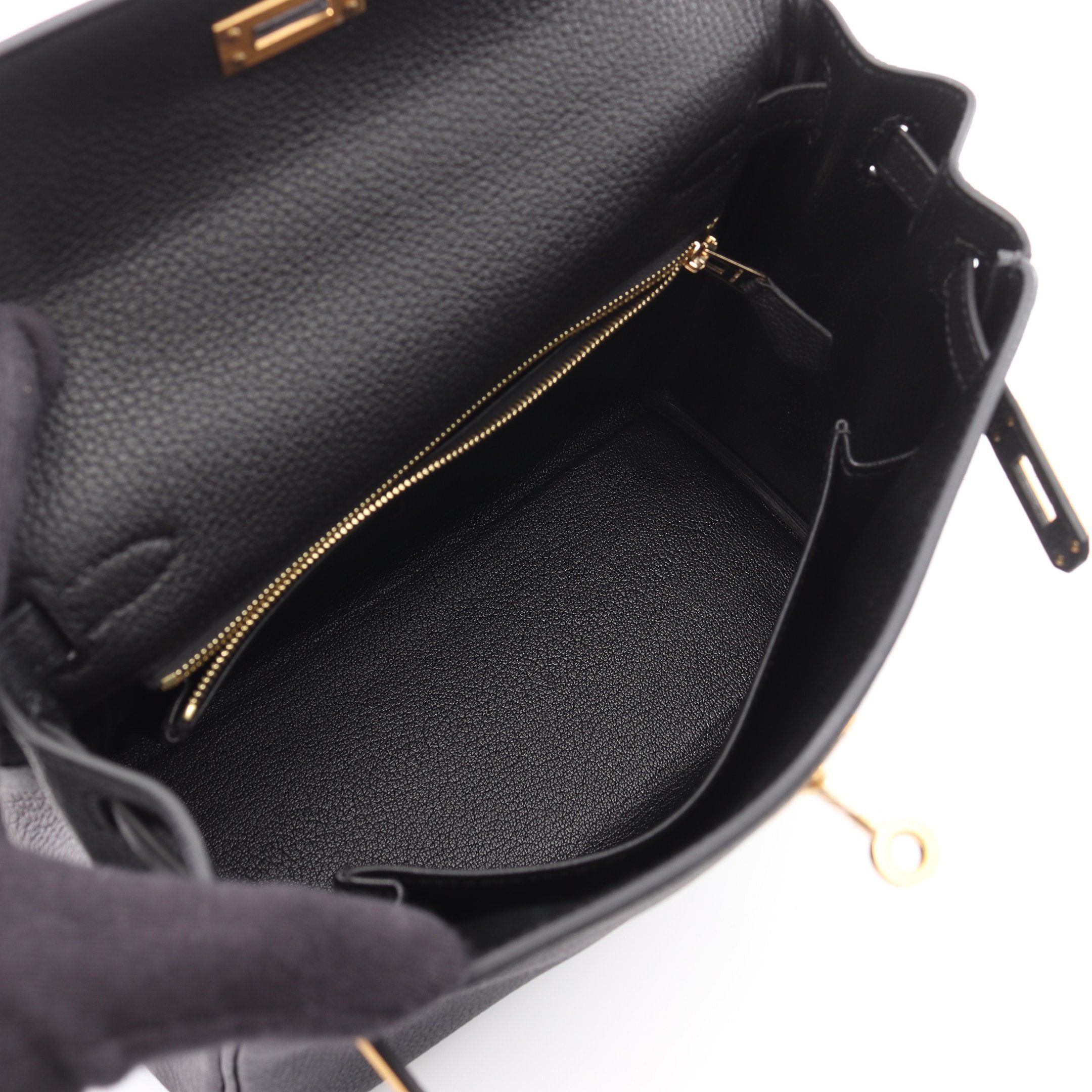 Hermes Hermes Kelly 25 Handbag Togo Black Matte Gold Hardware Inner Stitch Double Engraved Size ONE SIZE - 3 Thumbnail
