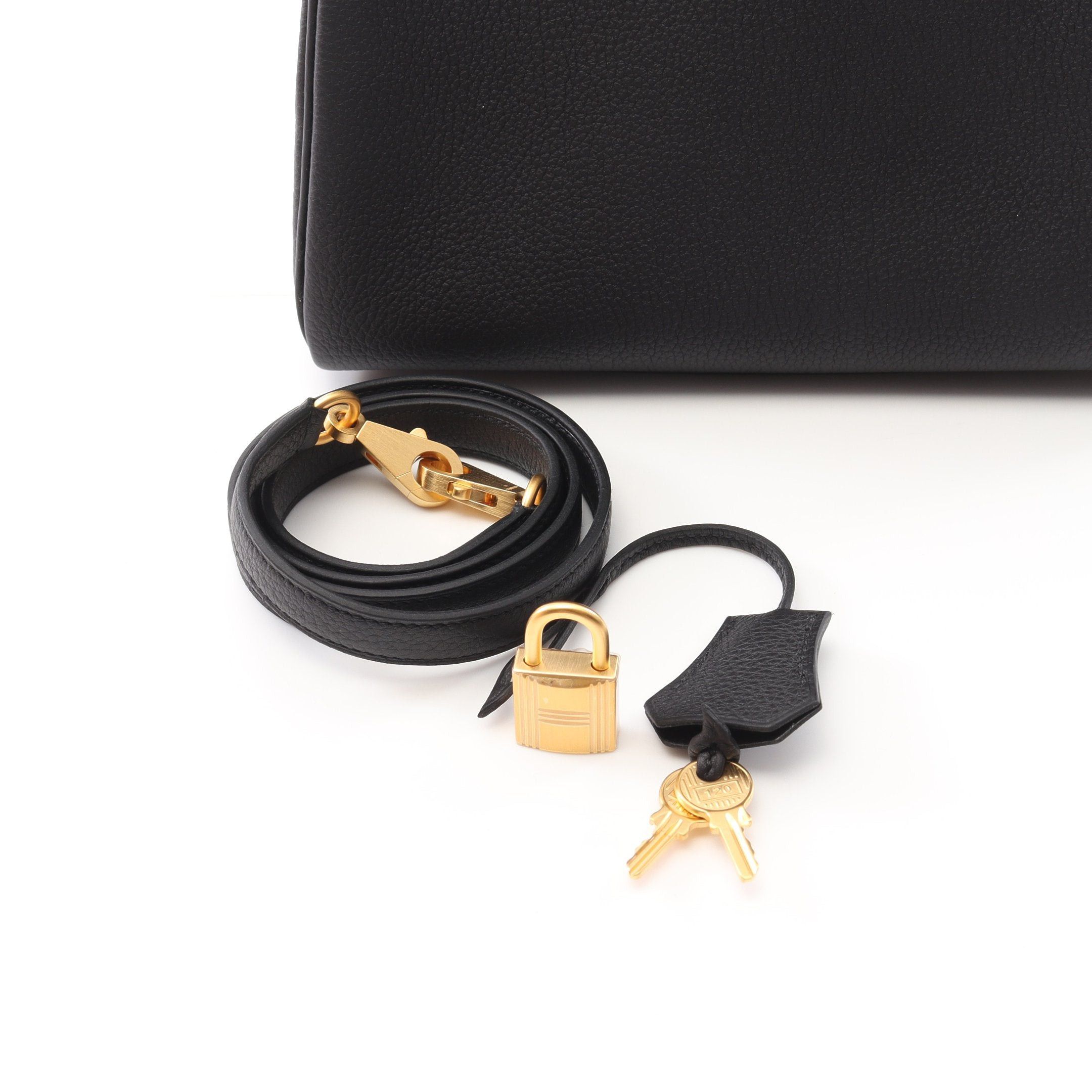 Hermes Hermes Kelly 25 Handbag Togo Black Matte Gold Hardware Inner Stitch Double Engraved Size ONE SIZE - 6 Thumbnail