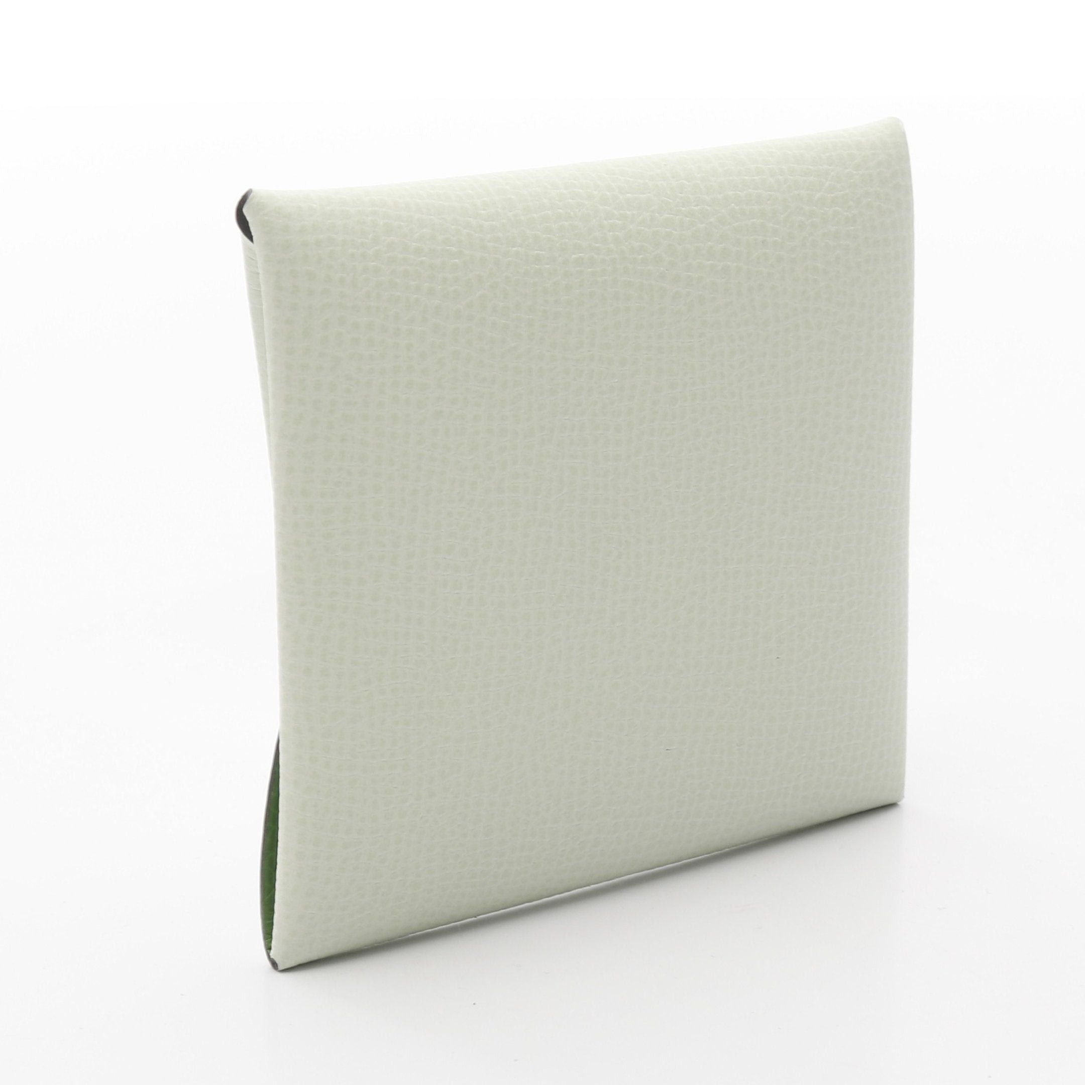 Hermes Hermes Bastia Verso Vert Fizz Veil Yucca Coin Purse Veau Epsom Light Green Silver Hardware Double Engraved Size ONE SIZE - 2 Thumbnail