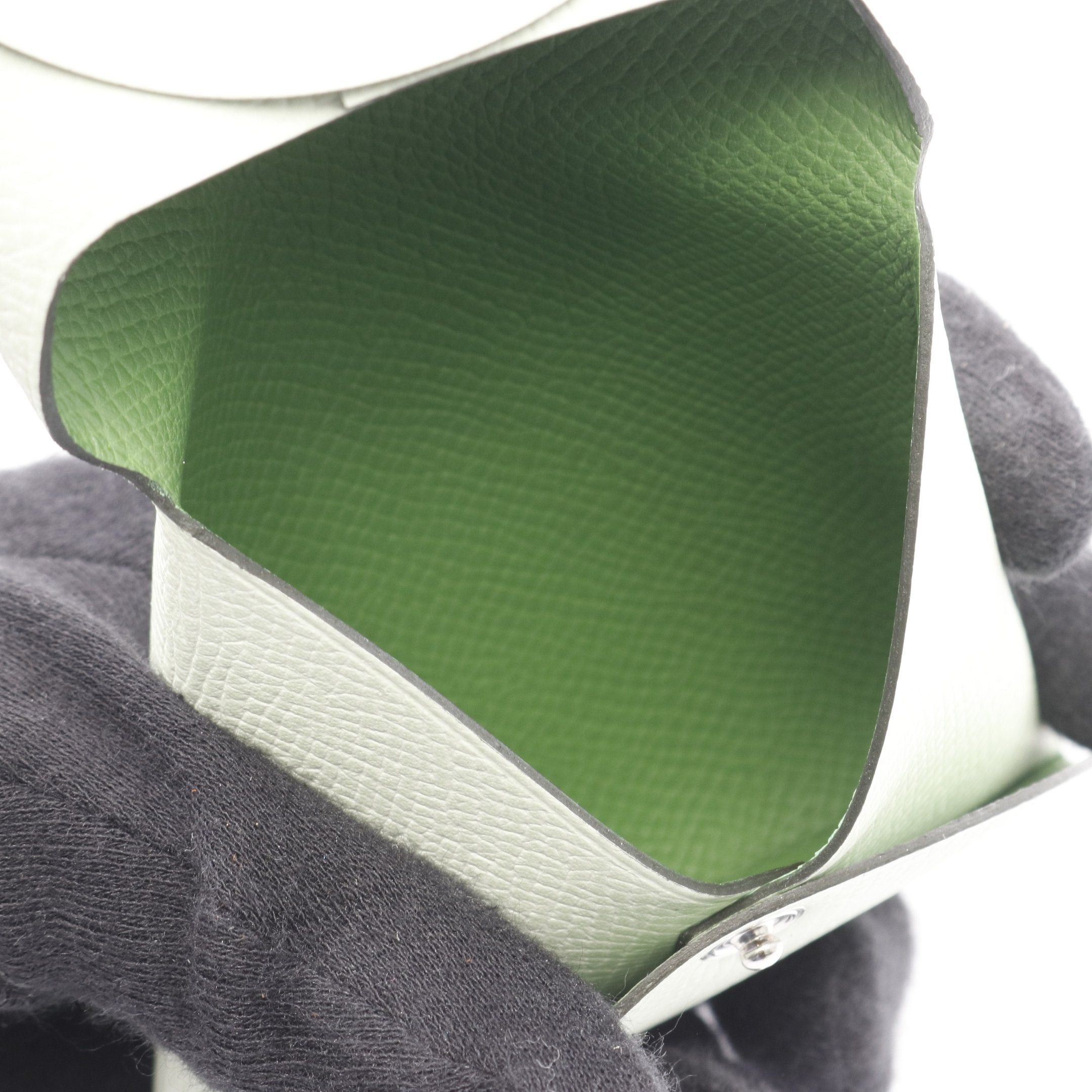 Hermes Hermes Bastia Verso Vert Fizz Veil Yucca Coin Purse Veau Epsom Light Green Silver Hardware Double Engraved Size ONE SIZE - 6 Thumbnail
