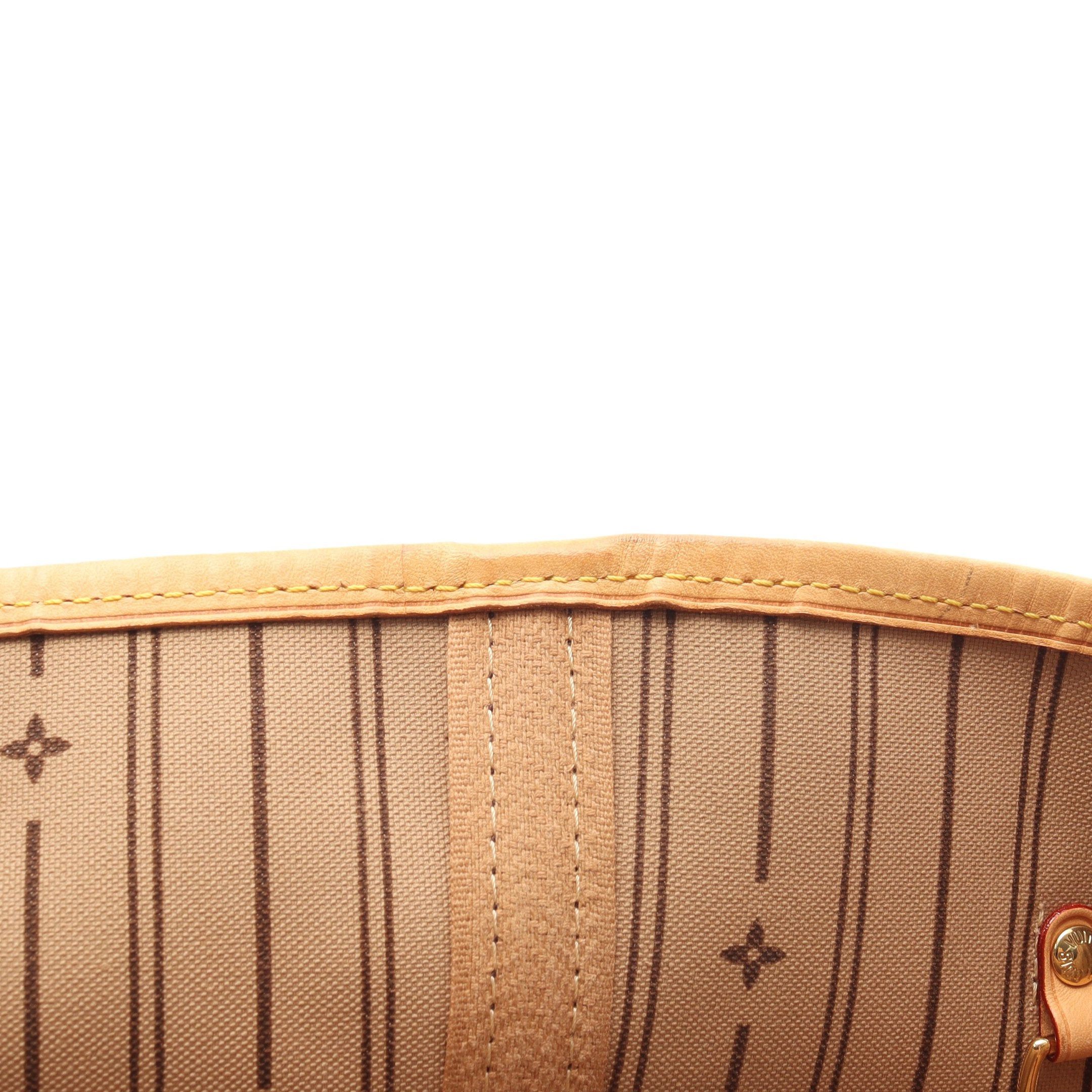 Louis Vuitton Louis Vuitton Neverfull Mm Monogram Shoulder Bag Tote Leather Brown Size ONE SIZE - 8 Thumbnail